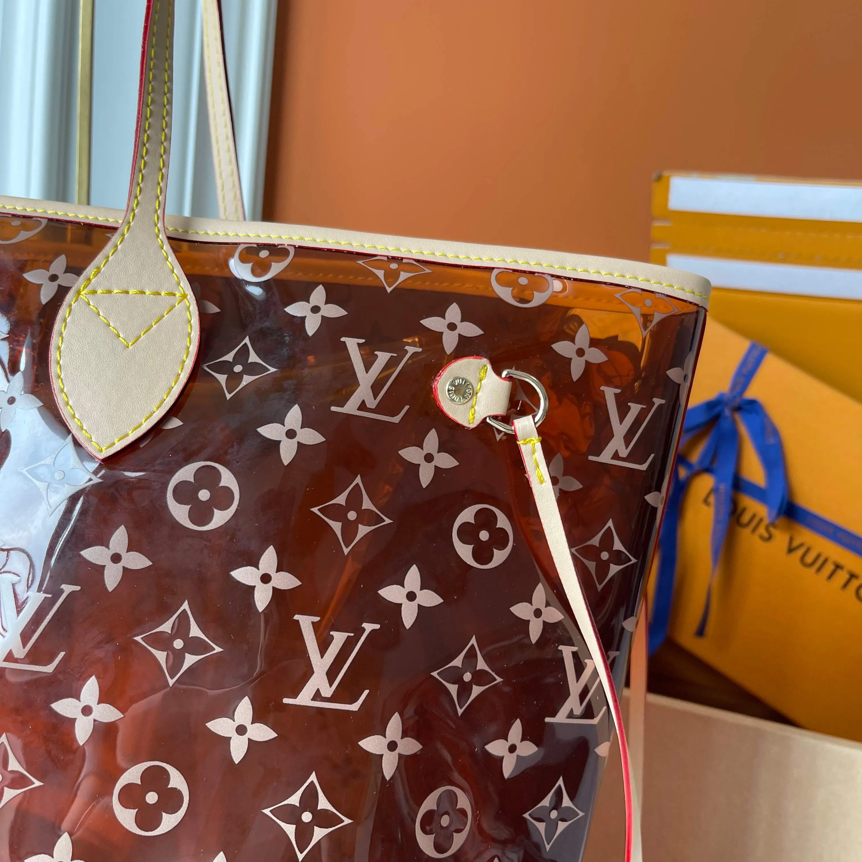 Neverfull 棕色 藍色 牛皮 托特包 大容量托特款