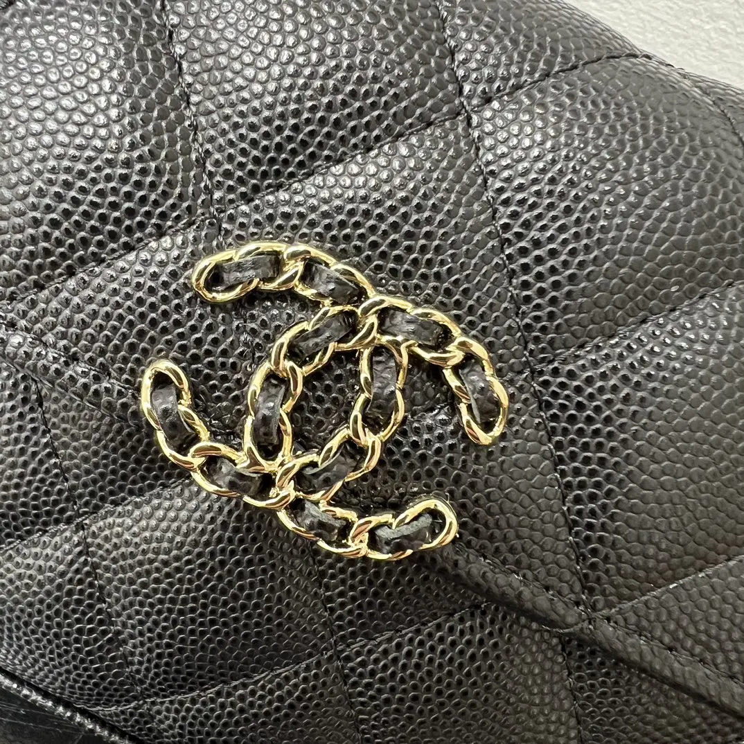 Chanel 黑色菱格Kelly手柄包 金链手提 手提包