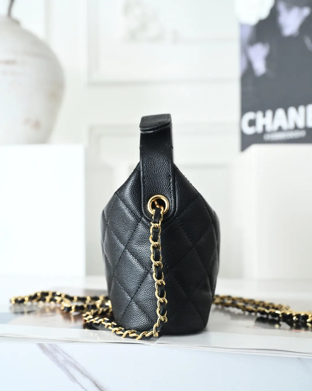 CHANEL 黑色 牛皮 鏈條包 精致鏈條款