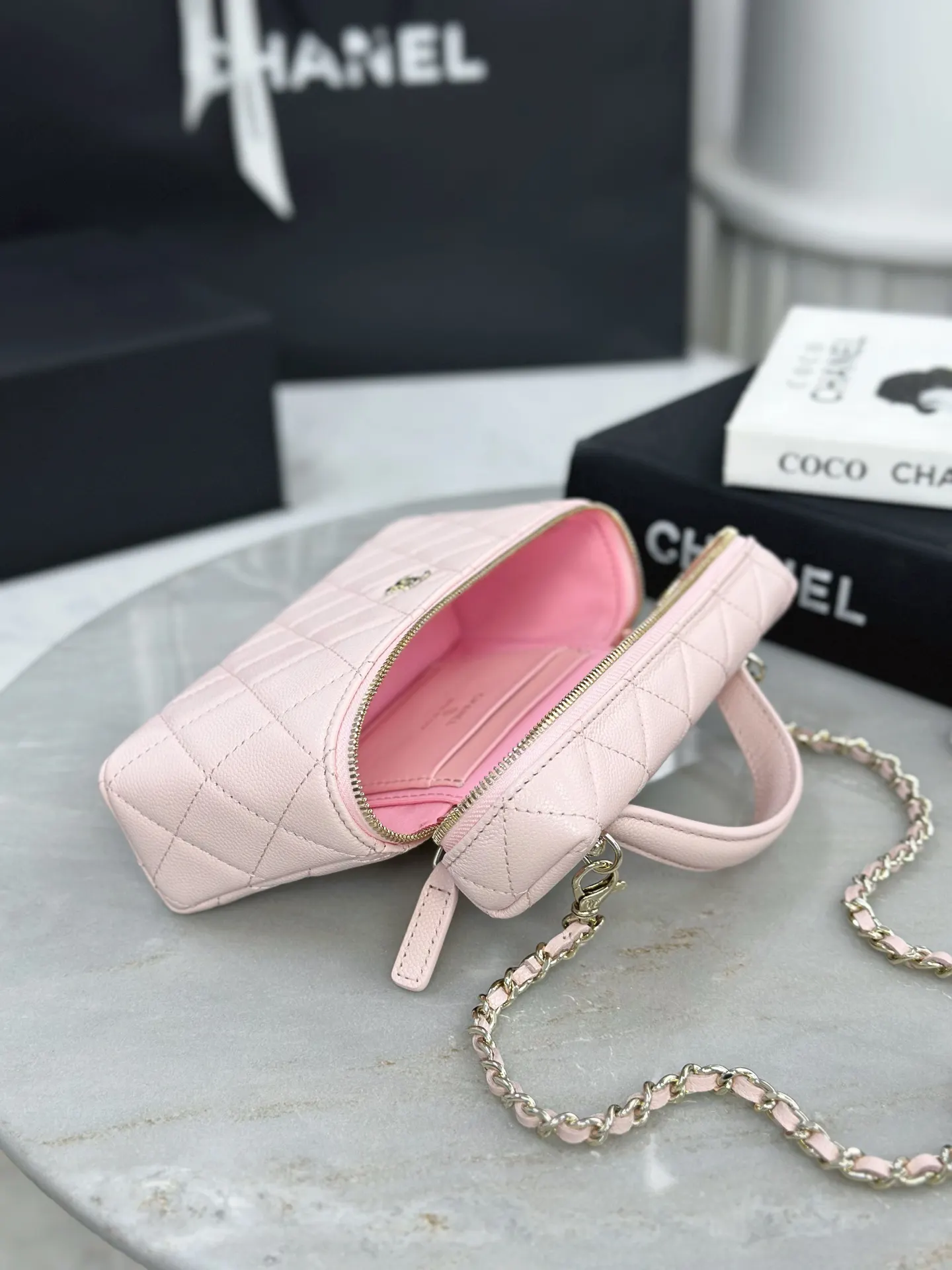 Chanel 19 Pink Leather Handbag
