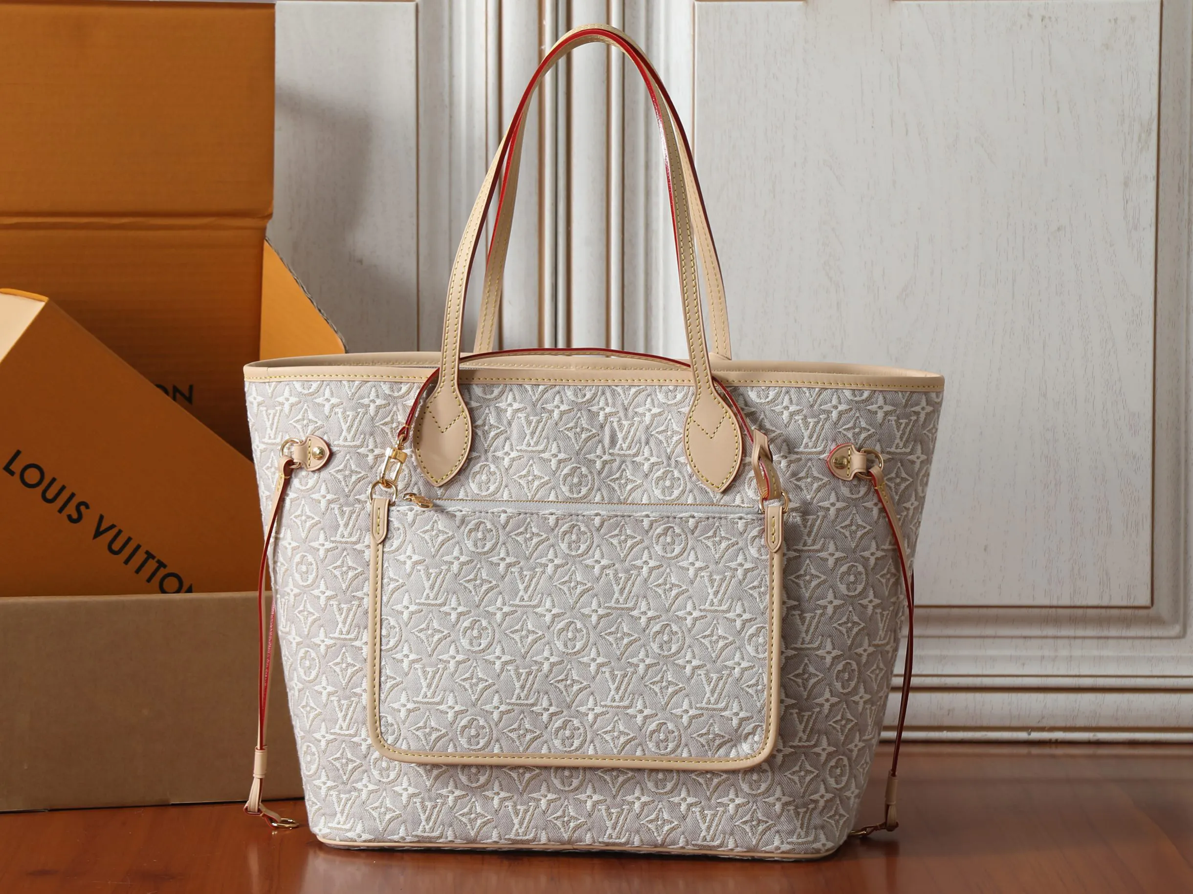 LV Neverfull 金色 牛皮 手提包 通勤手提款