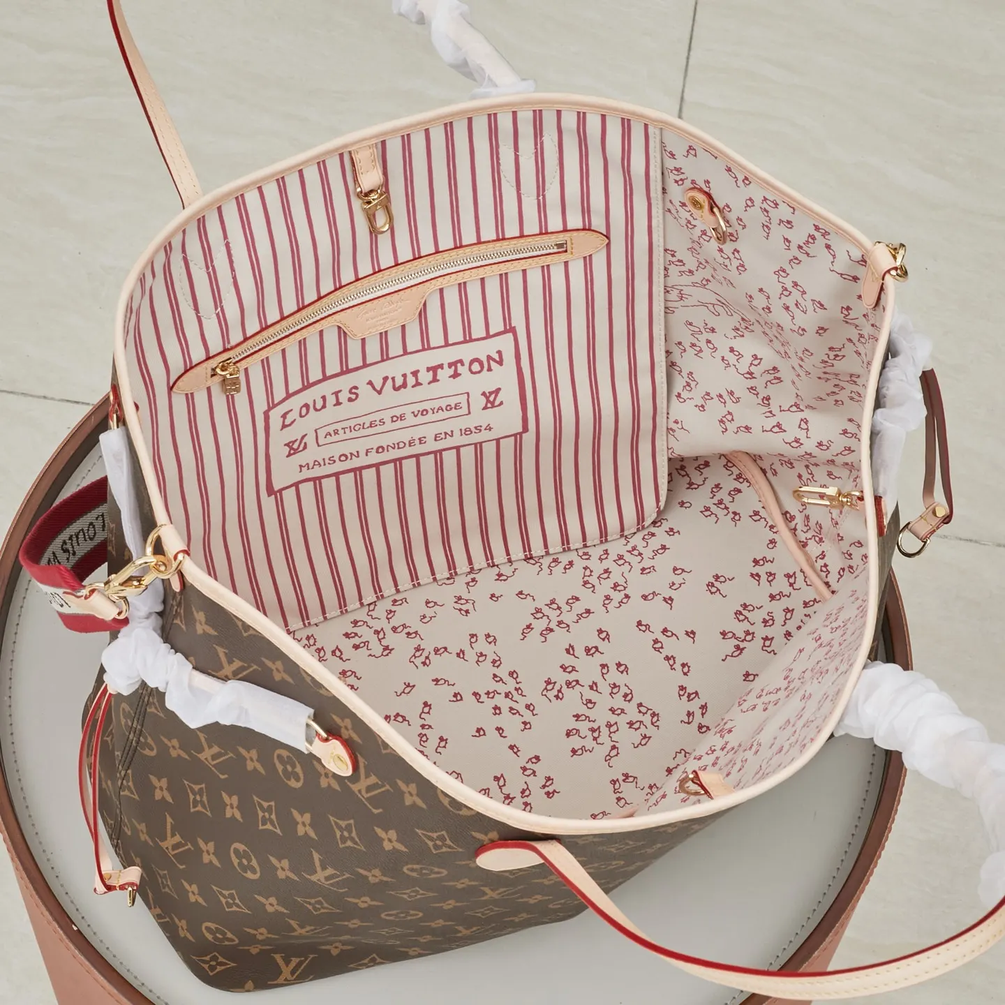 Neverfull 牛皮 收纳包 旅行收纳款