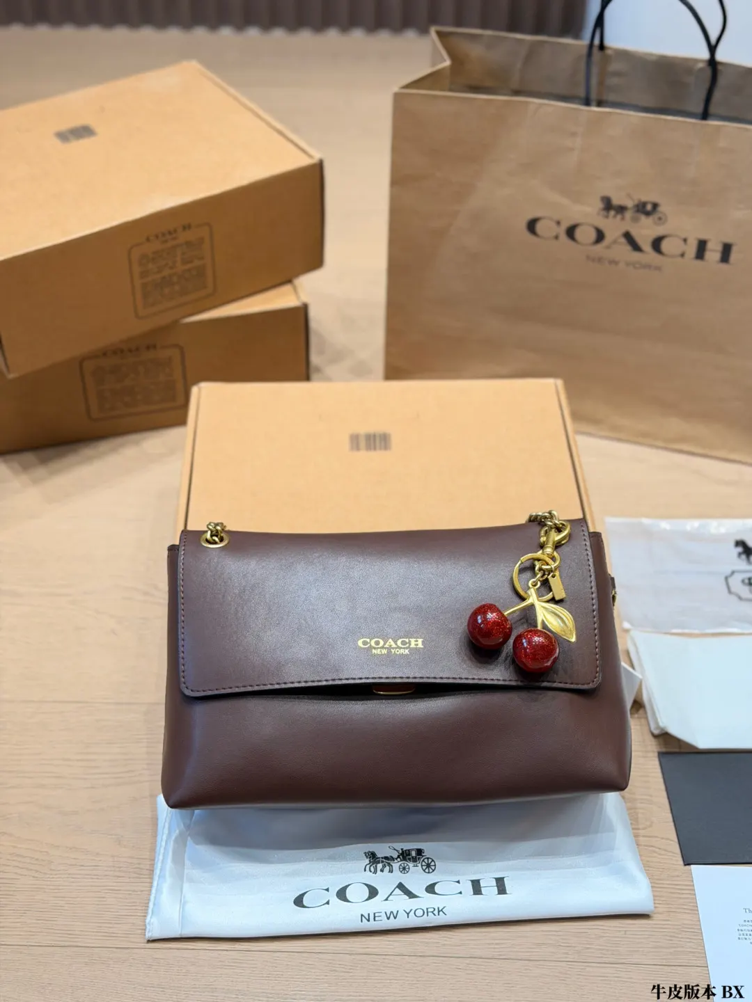 Coach 棕色 牛皮 腋下包 复古腋下背款