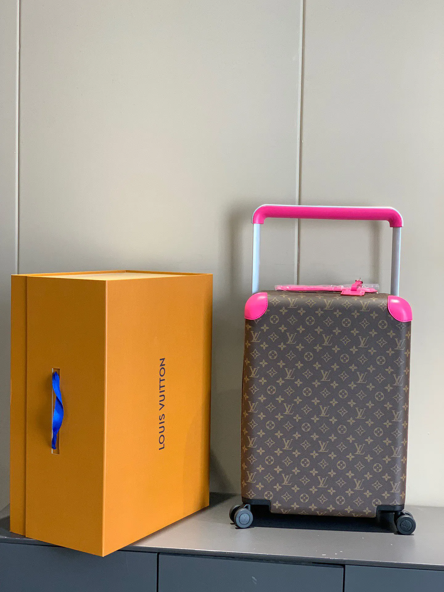 LV 银色 拉杆真皮包裹 行李箱 旅行拉杆款 轻便出行款