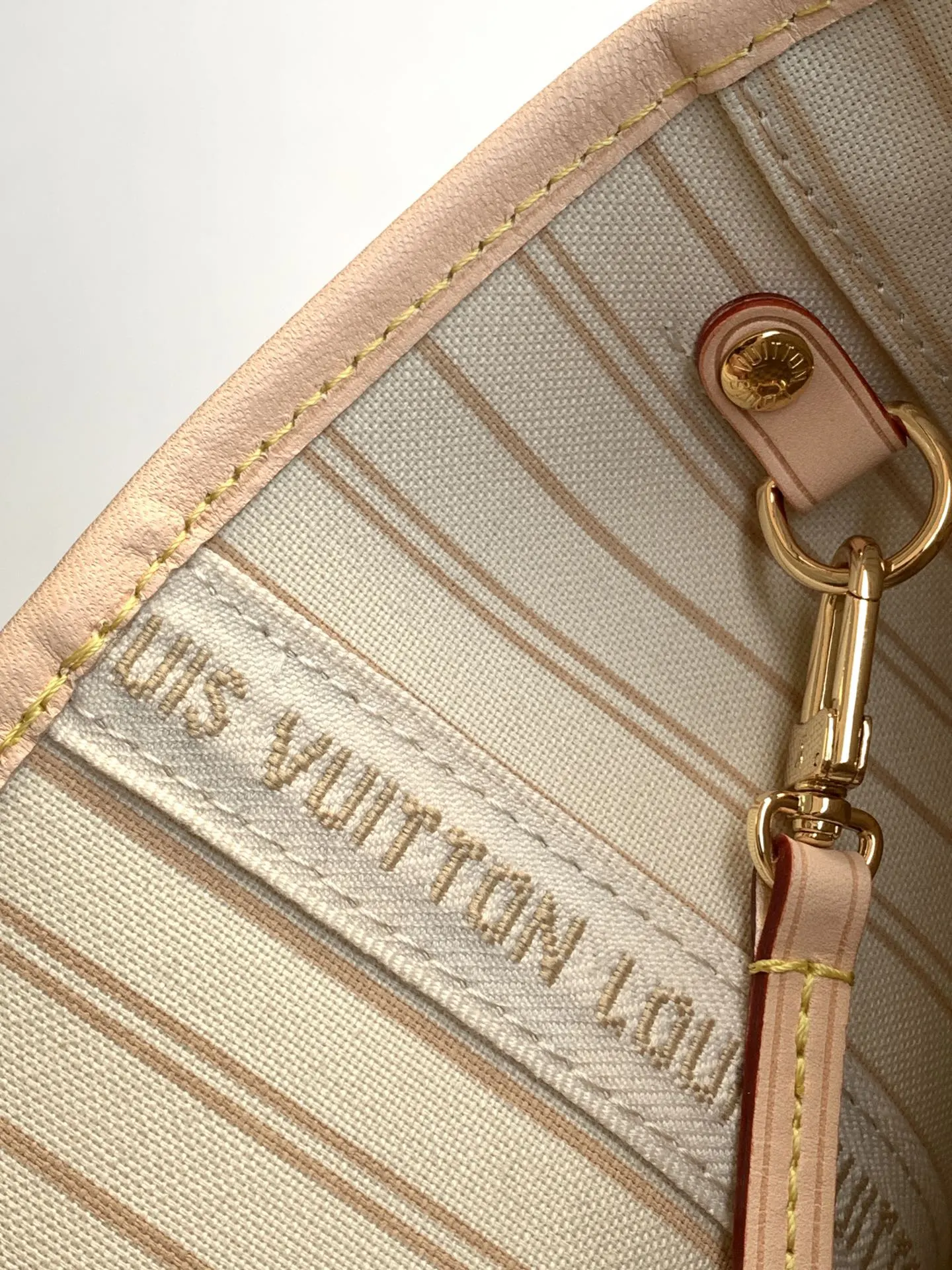 LV Neverfull 金色 牛皮 手拿包 精致手拿款