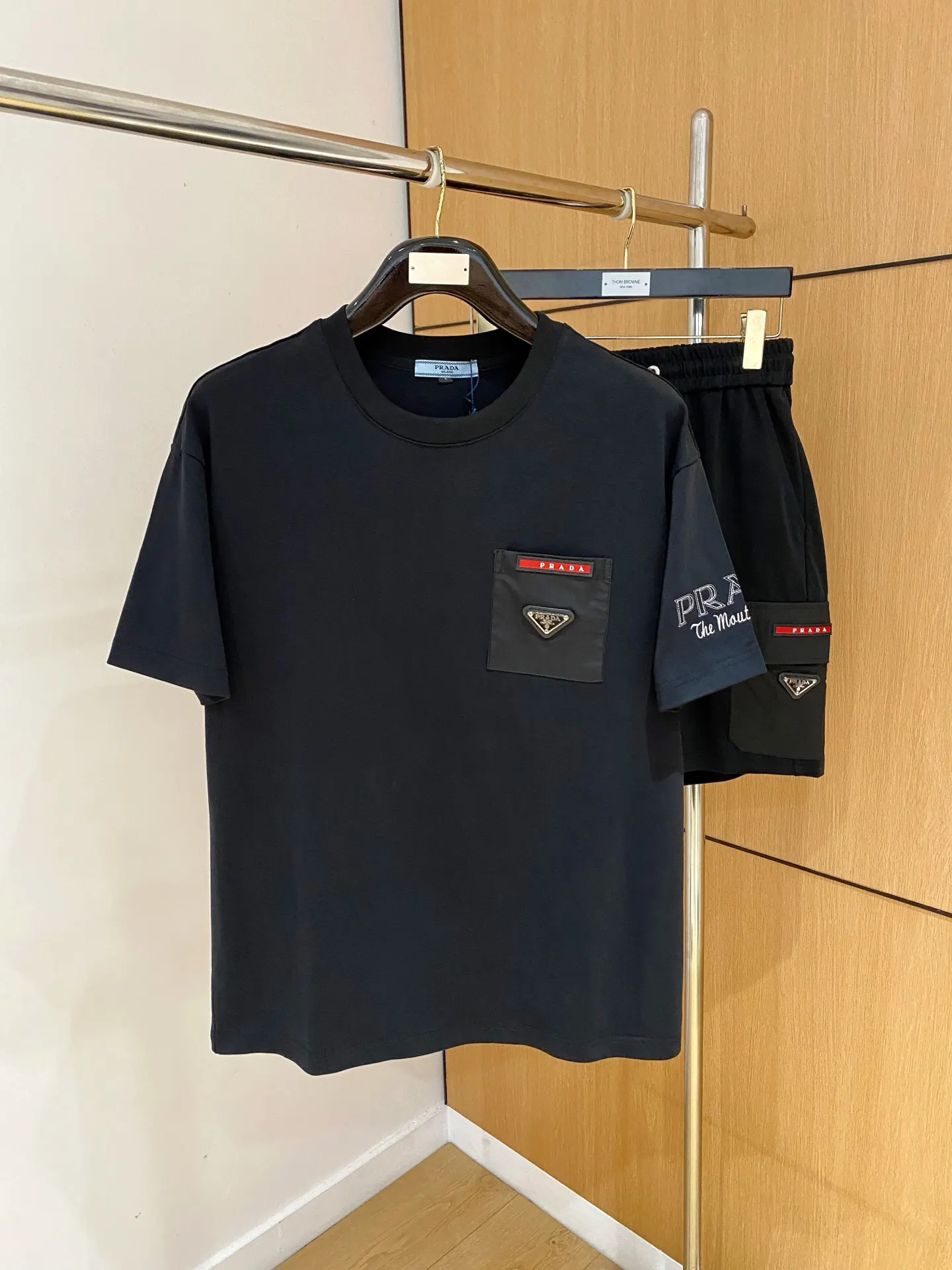 Prada Black Triangle Logo Shorts