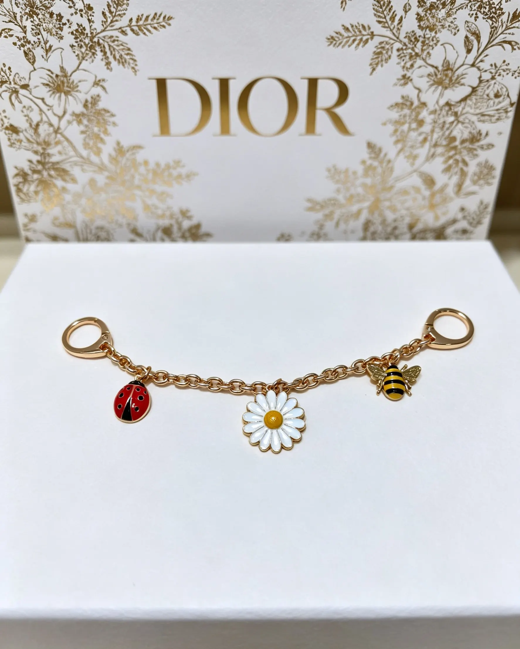 Dior Lady Dior 红色宝石吊饰 金链配饰款