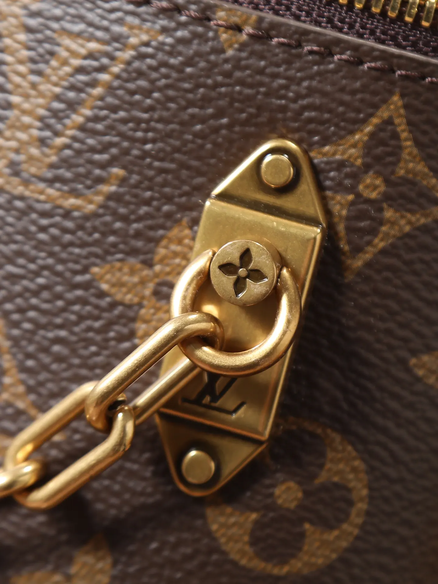 LV 老花 金色 帆布 老花 PH 收纳包 旅行收纳款