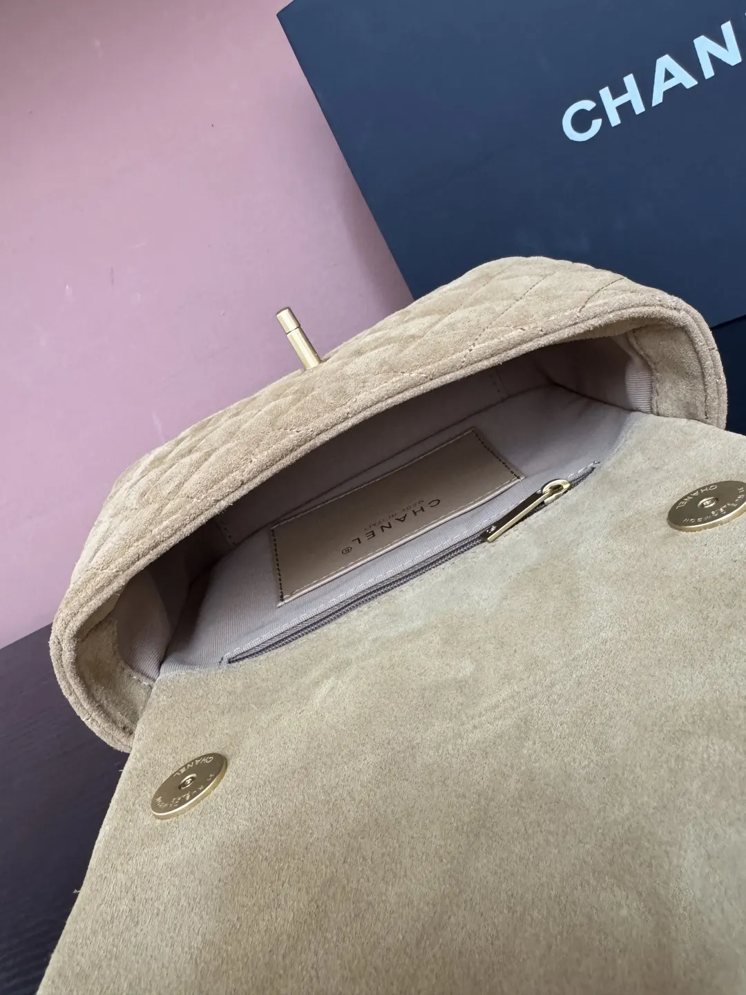 Chanel Suede Flap Chain Bag Shoulder and Crossbody Wear