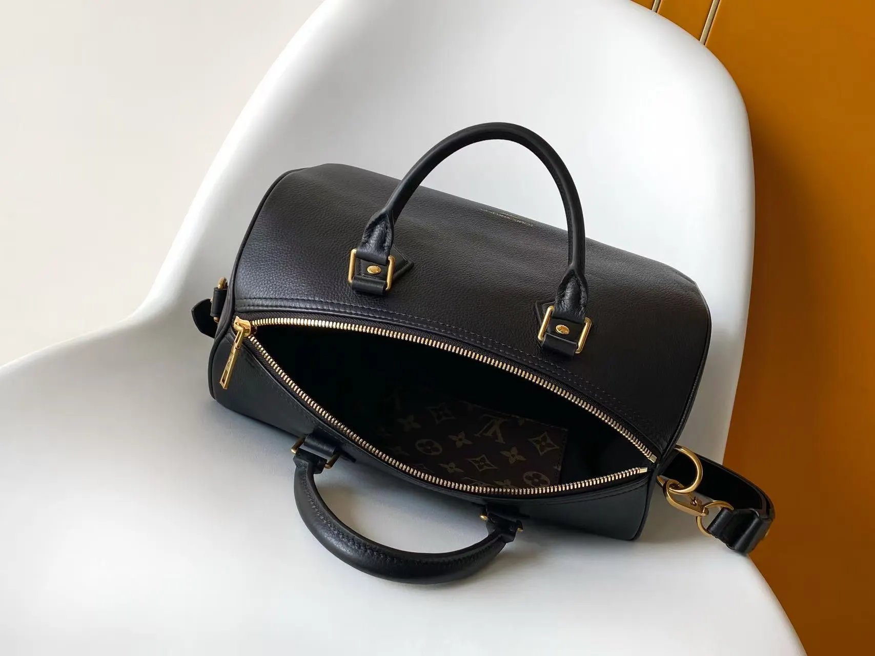 LV Speedy 黑色 棕色 牛皮 旅行包 大容量旅行款