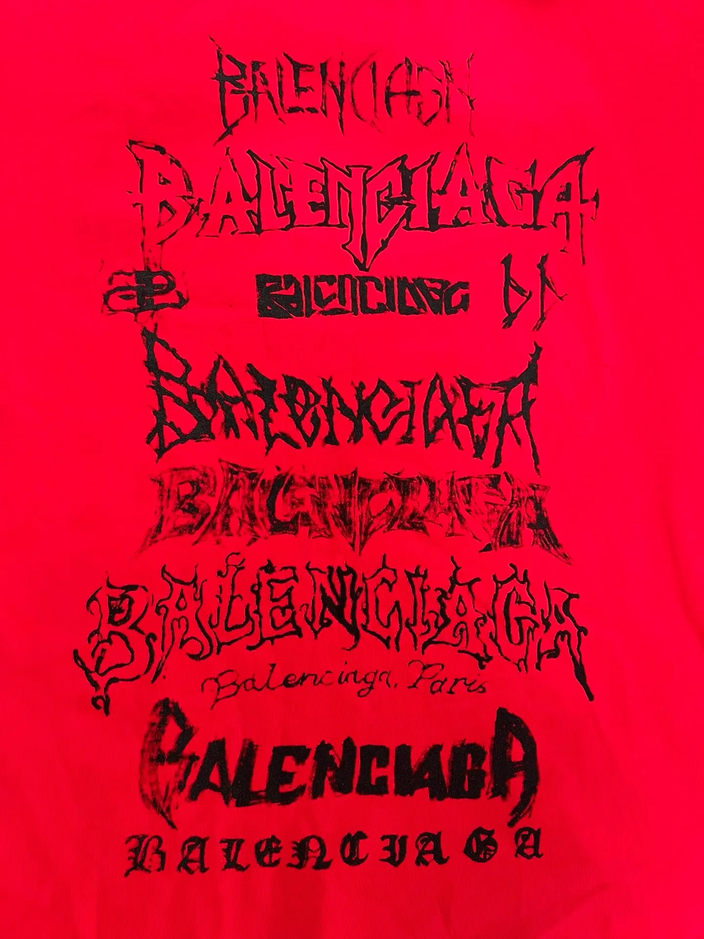 Balenciaga Red Cotton T-Shirt