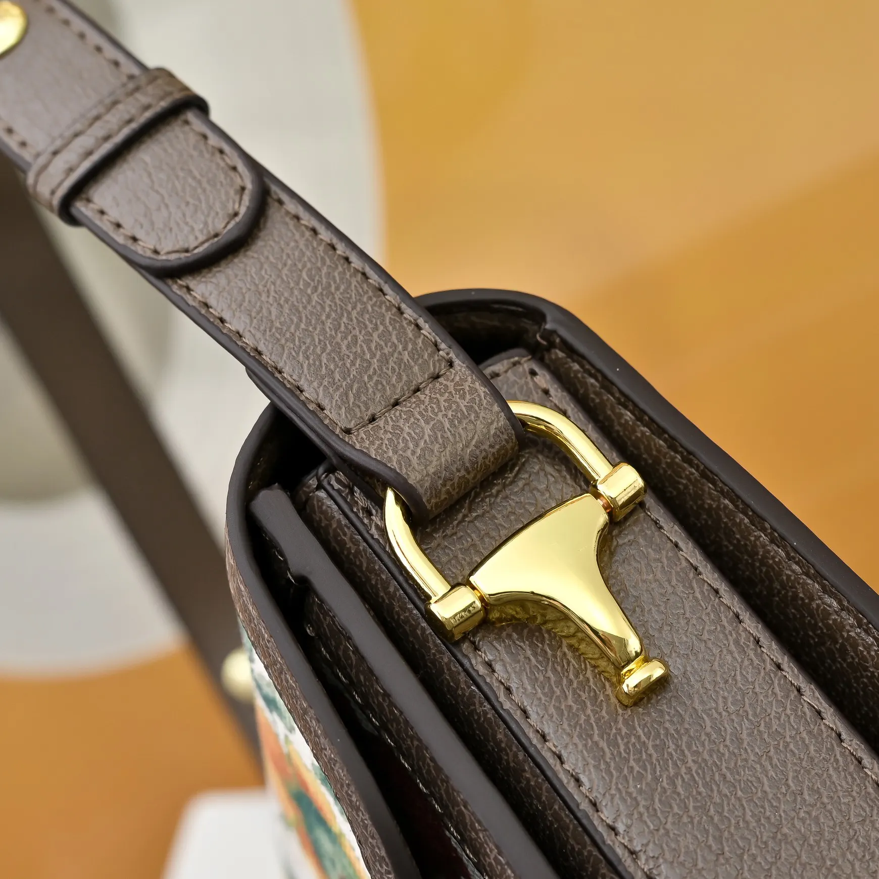 Gucci Horsebit 1955 White Monogram Crossbody Bag
