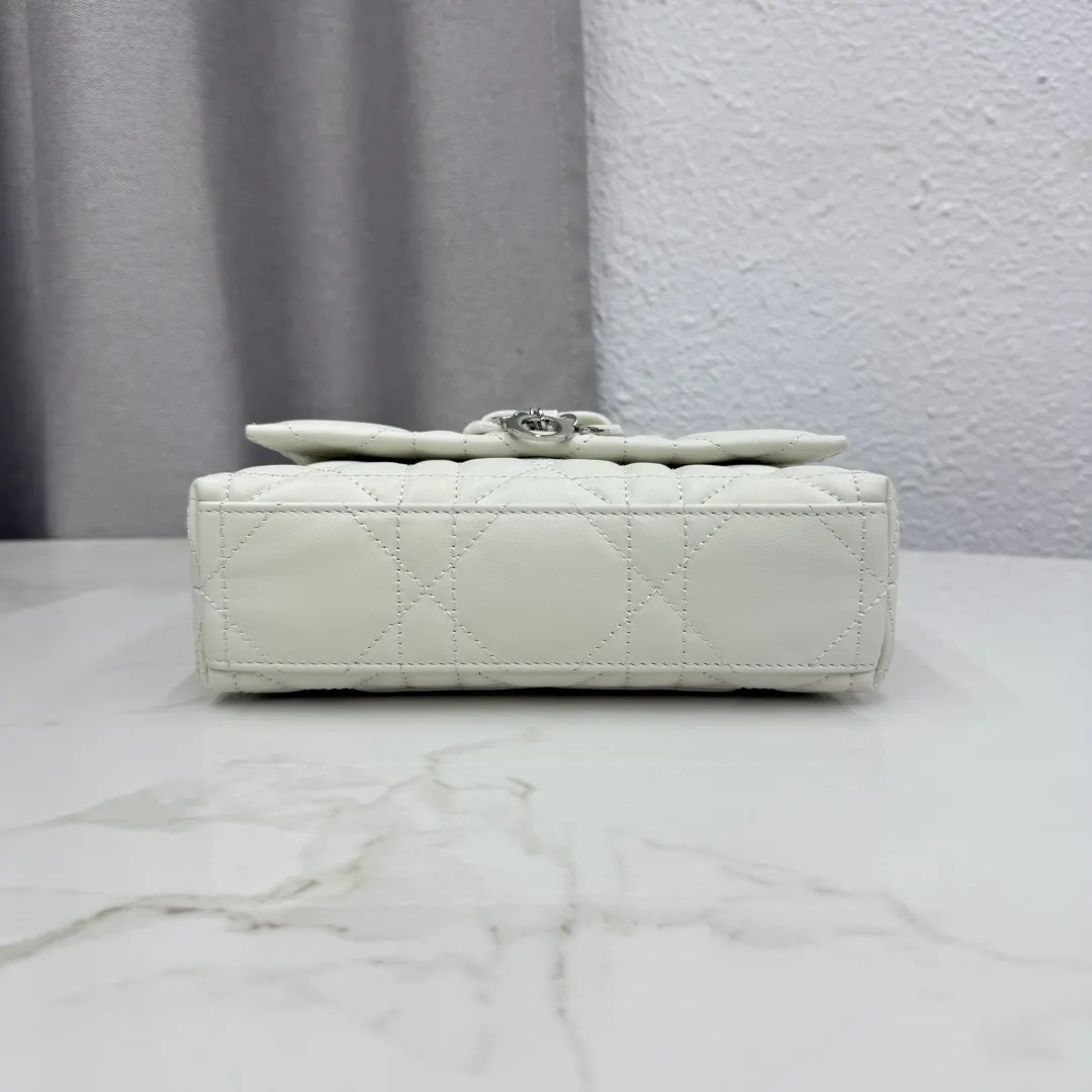 Dior Lady Dior 深蓝色羊皮手提斜挎包 金扣款