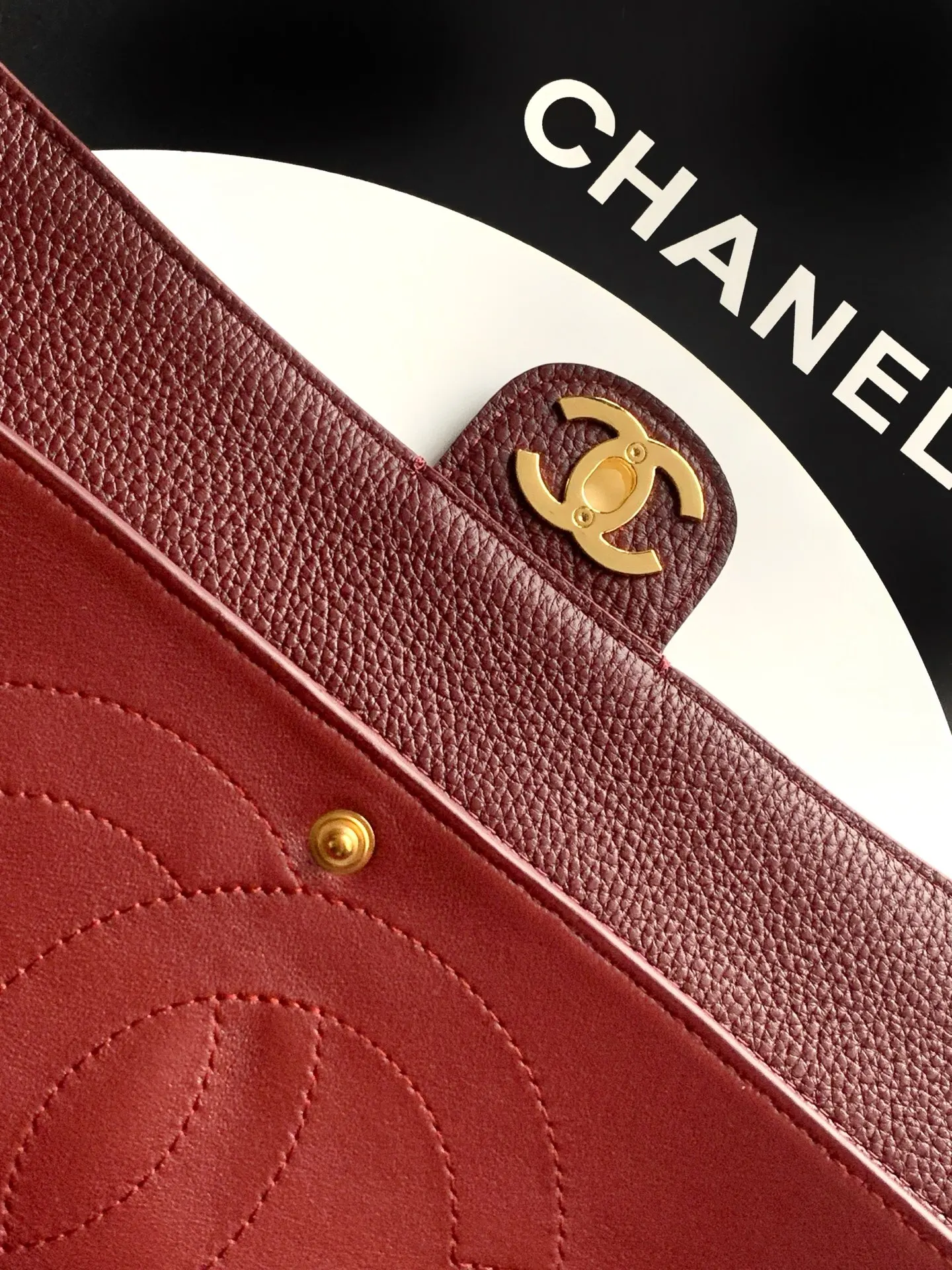 CHANEL 红色 酒红 腋下包 复古腋下背款