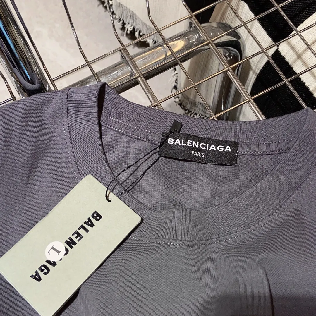 Balenciaga Black Logo Letter Short Sleeve T-Shirt Street