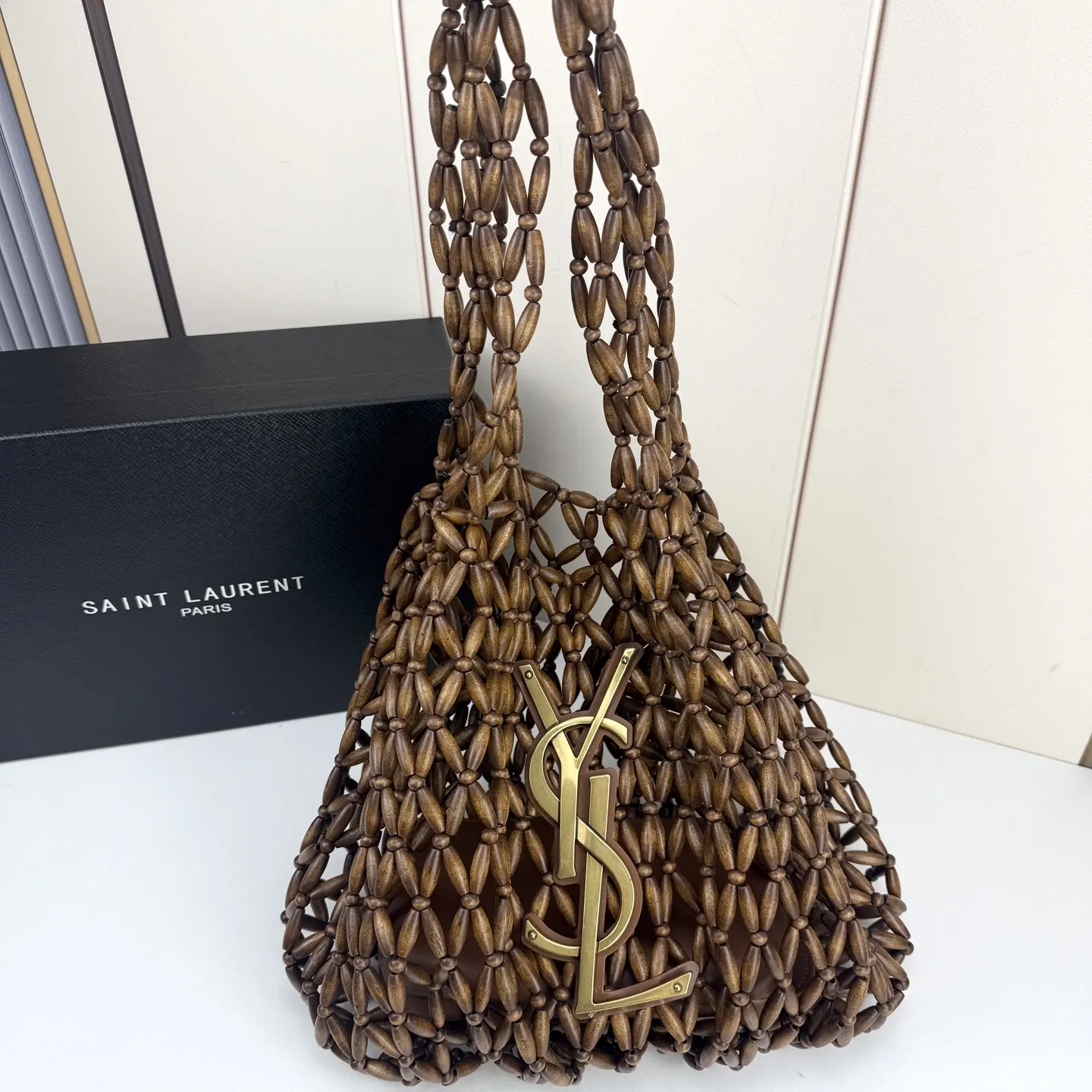YSL 高 玩的也太花了吧 ICARE居然新推木珠款 托特包 大容量托特款