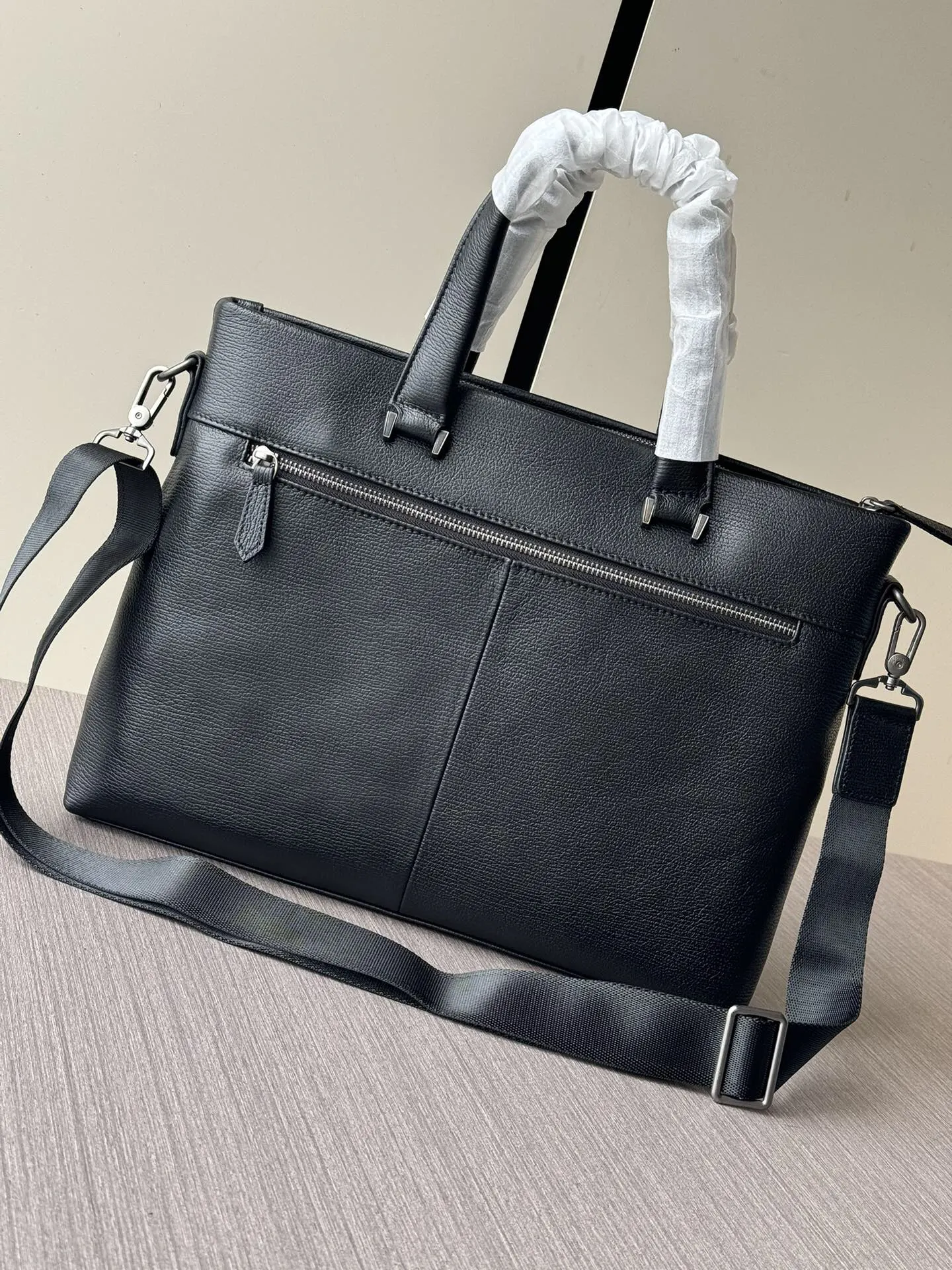 Prada Black Briefcase Business Commuter Leather