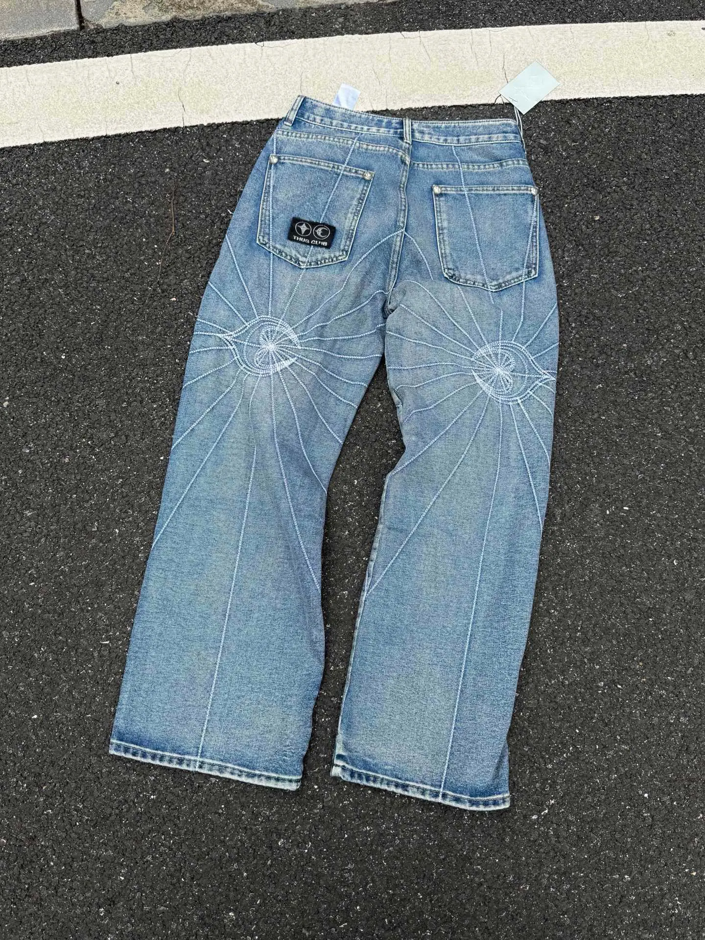 Chrome Hearts 24FW 蓝色 刺绣 水洗 长裤 宽松休闲款 款2