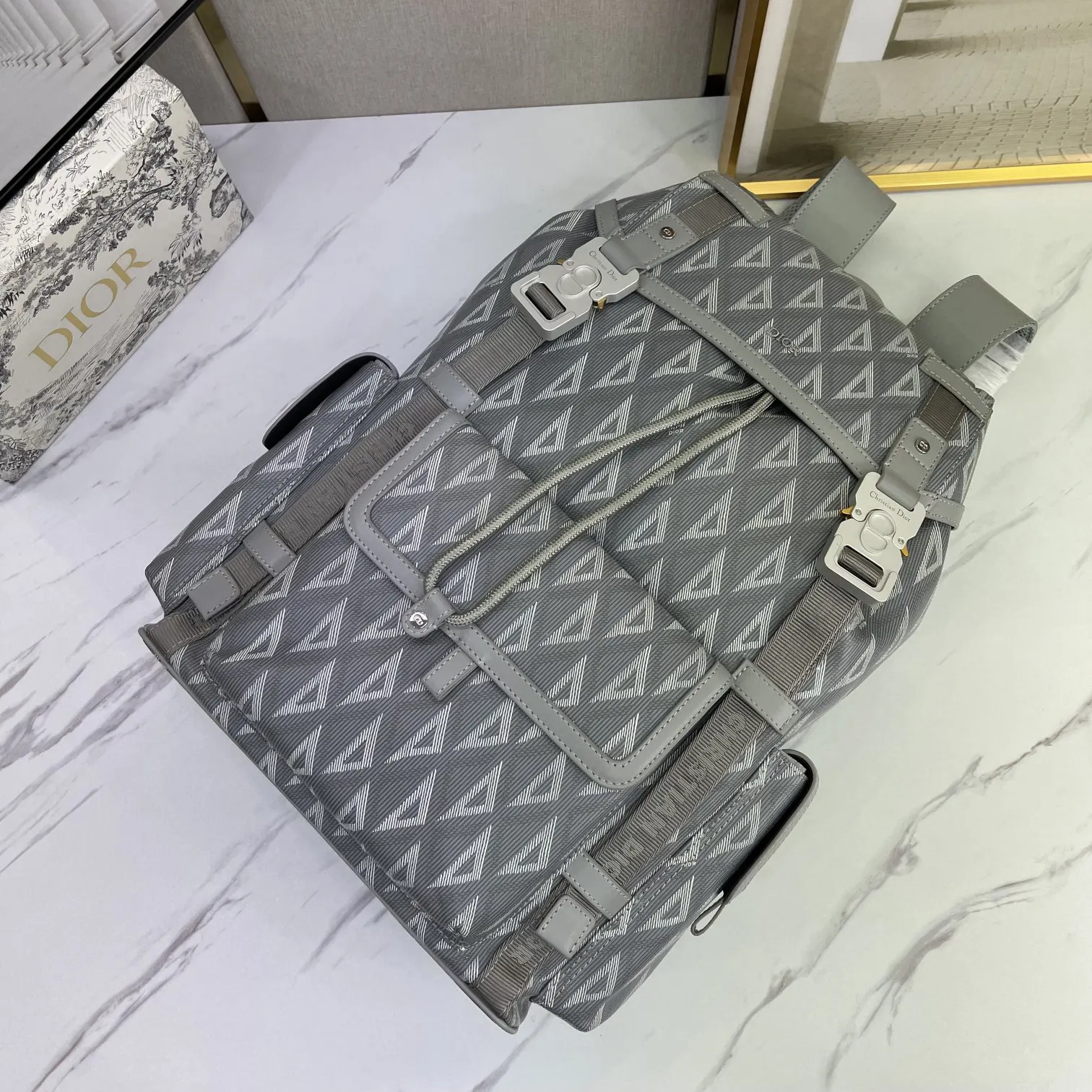 牛皮 雙肩背包 灰格 货休閒時尚雙肩 雙肩包 实用雙肩款