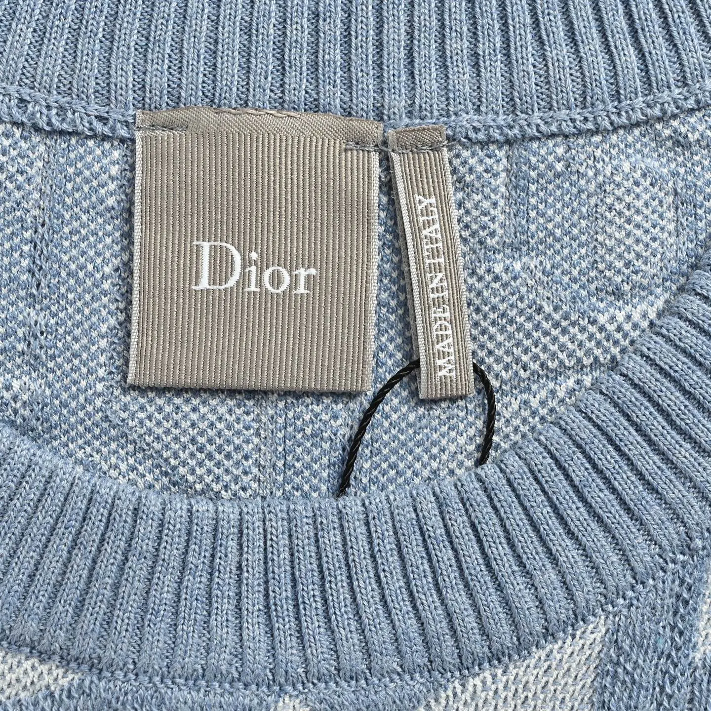 Dior Oblique 蓝色提花短袖T恤 休闲穿搭