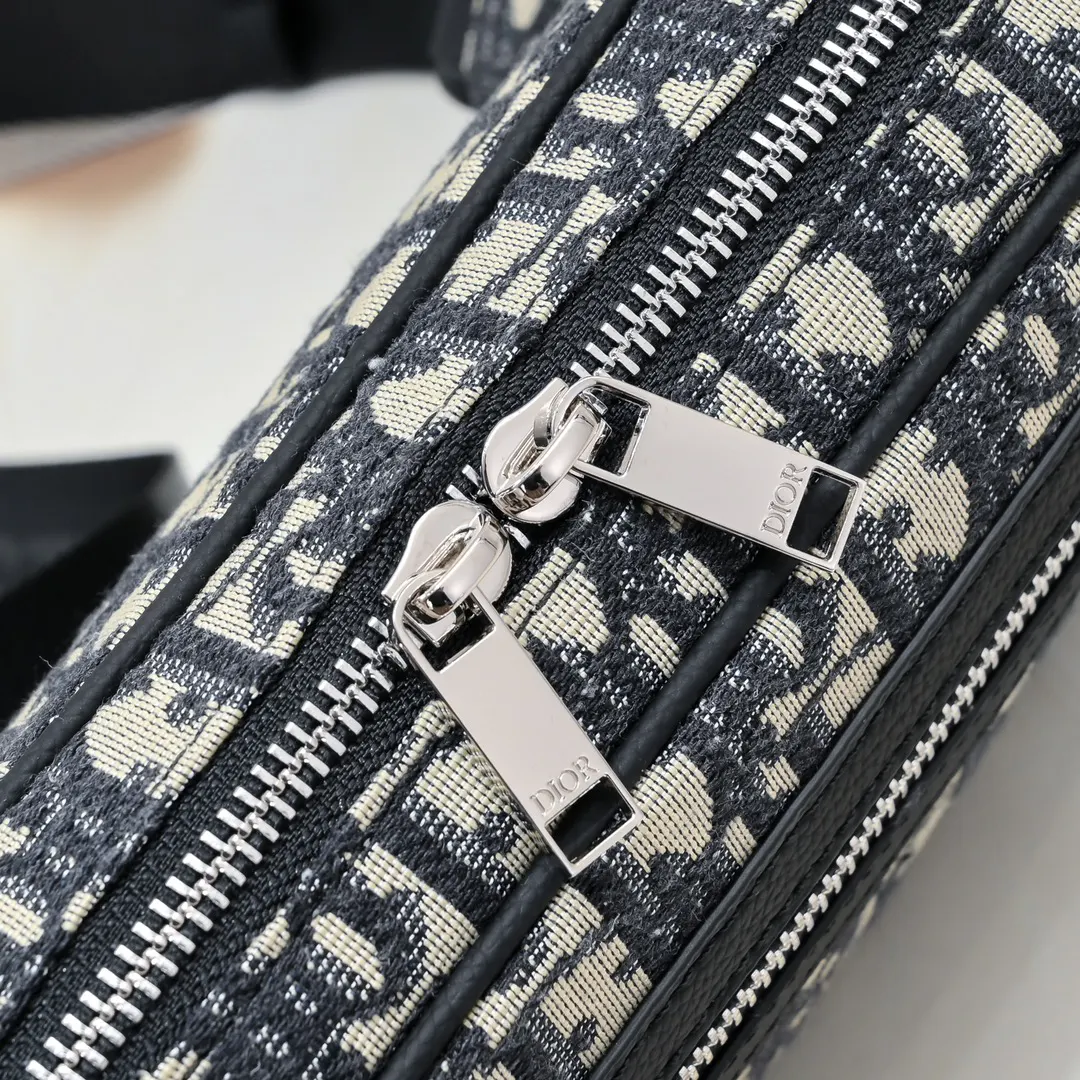 Black Beige Belt Bag Casual Leather