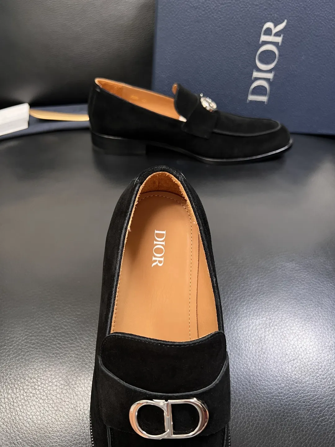 Dior Lady Dior 黑色藤格纹手提斜挎包 金属扣款
