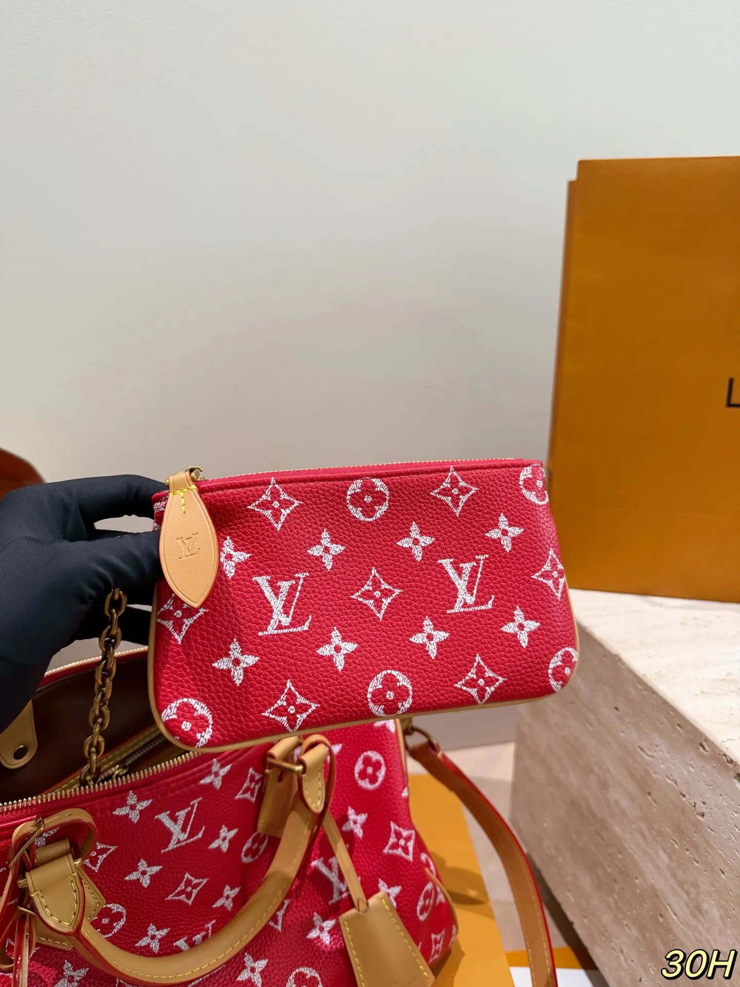 Louis Vuitton Speedy 红色 手提包 实拍款01