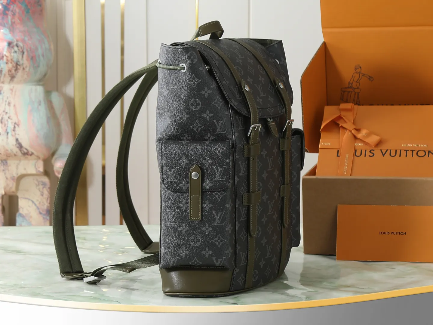 Green Backpack Canvas