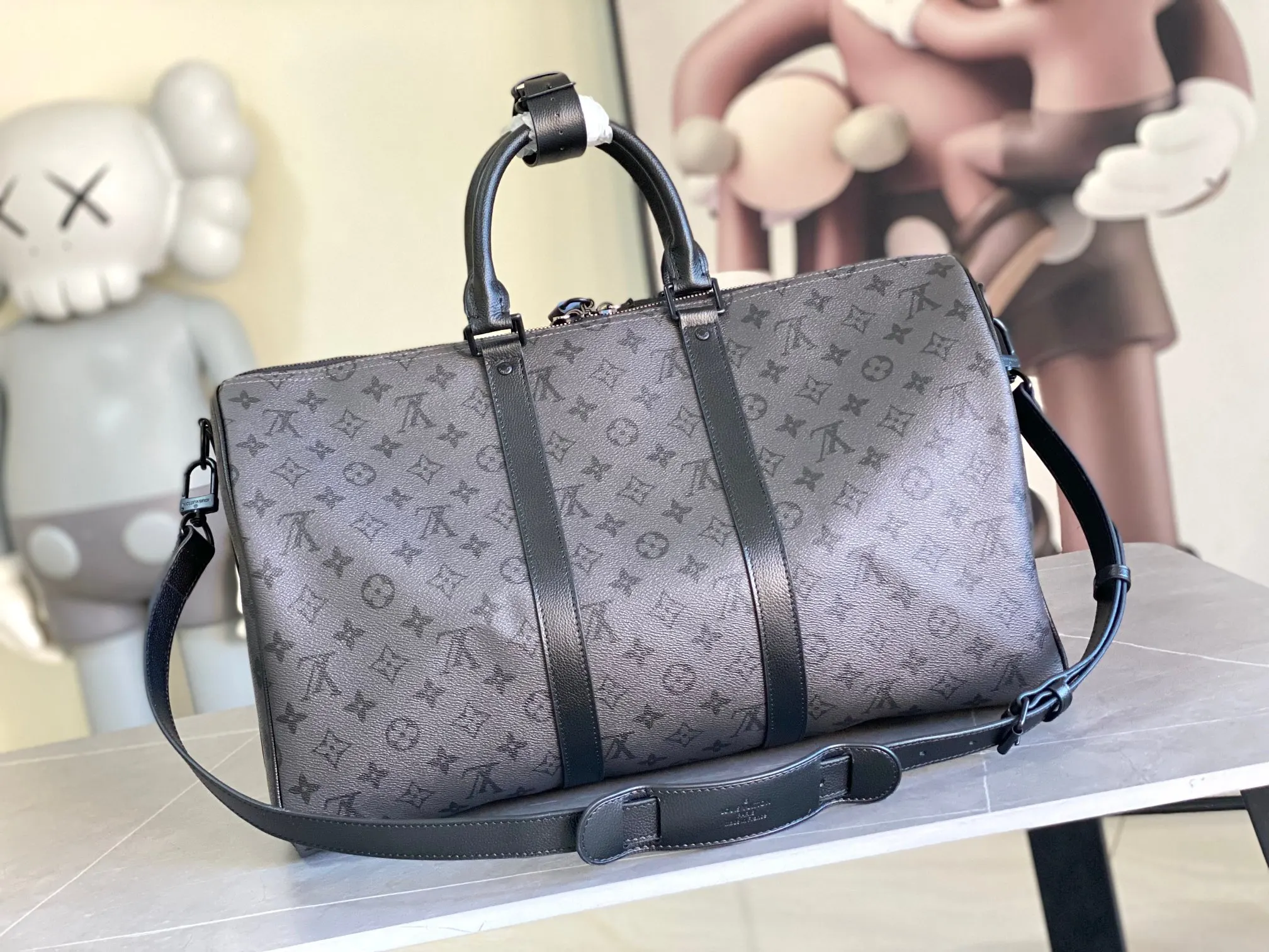 Keepall 灰色 牛皮 旅行袋 大容量旅行款