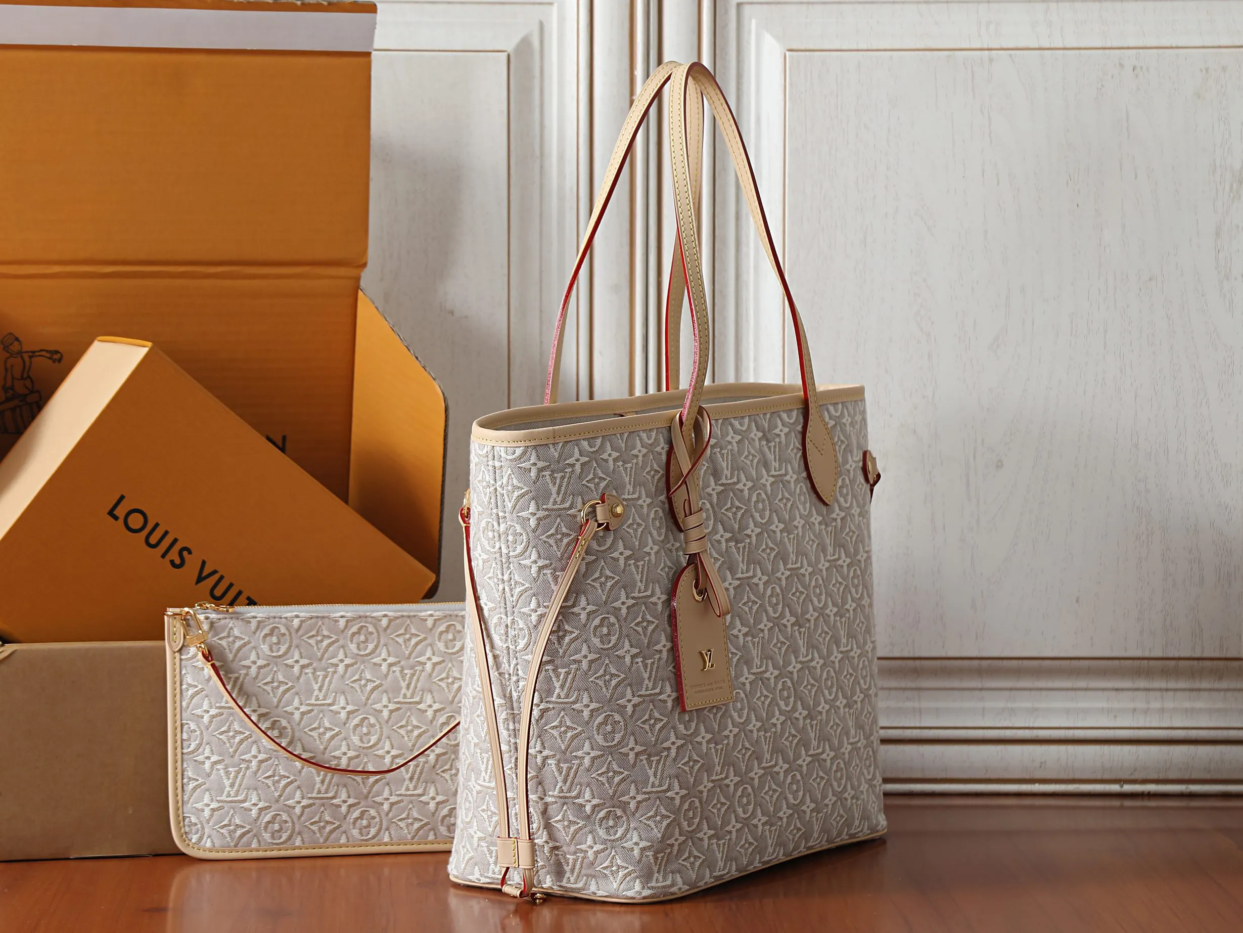 LV Neverfull 金色 牛皮 手提包 通勤手提款