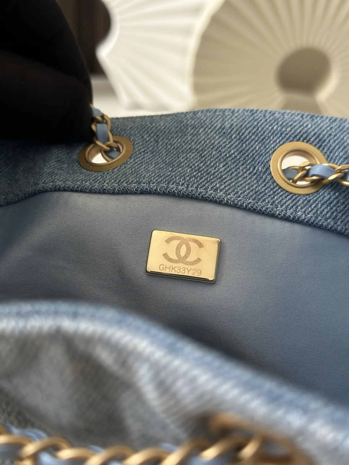 Chanel Blue Hobo Shoulder Bag Vintage Leather