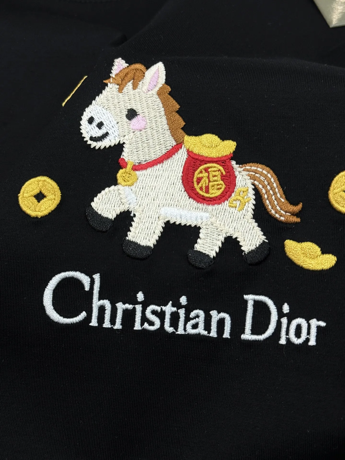 Dior 黑色针织短袖T恤 精致穿搭款 黑色款