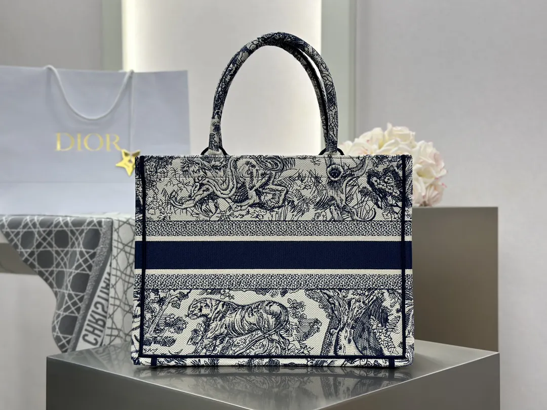 中号托特 蓝白老虎中号 托特包 大容量托特款