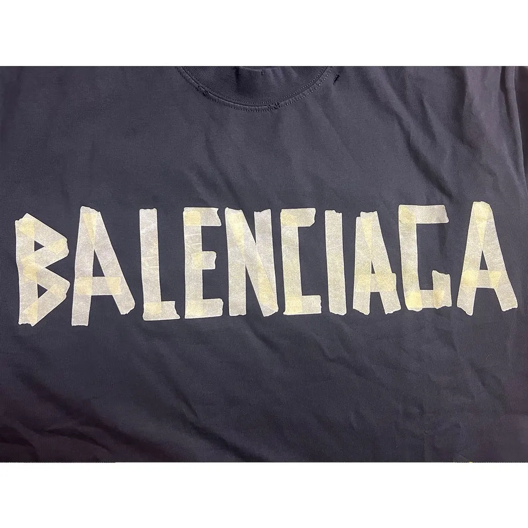 Balenciaga Logo Washed Short Sleeve T-Shirt Street Casual