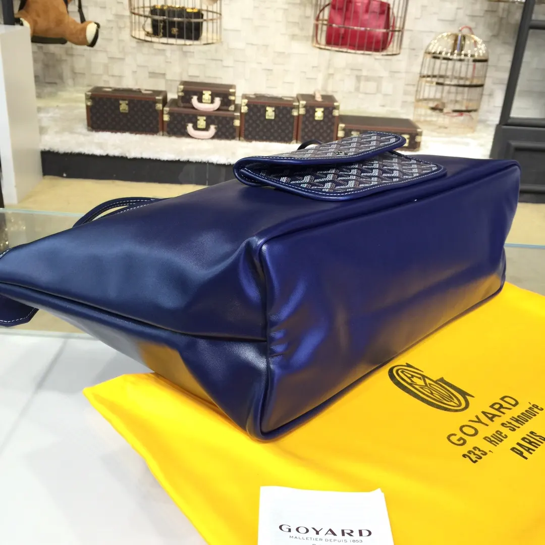 Goyard 戈雅 双面可用 充满法式优雅 订制Y字母涂鸦料 皮轻 托特包 大容量托特款