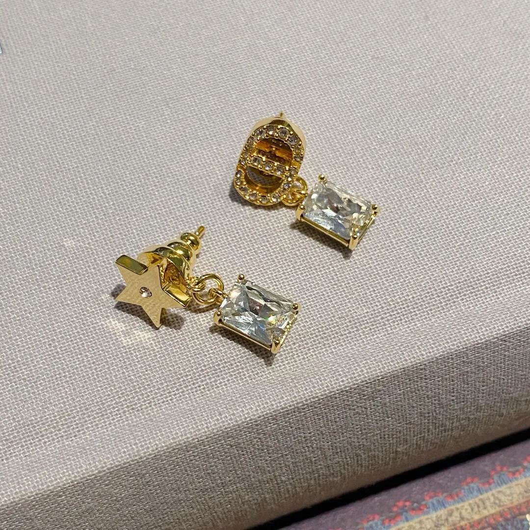 Dior CD 水晶 耳环 优雅耳饰