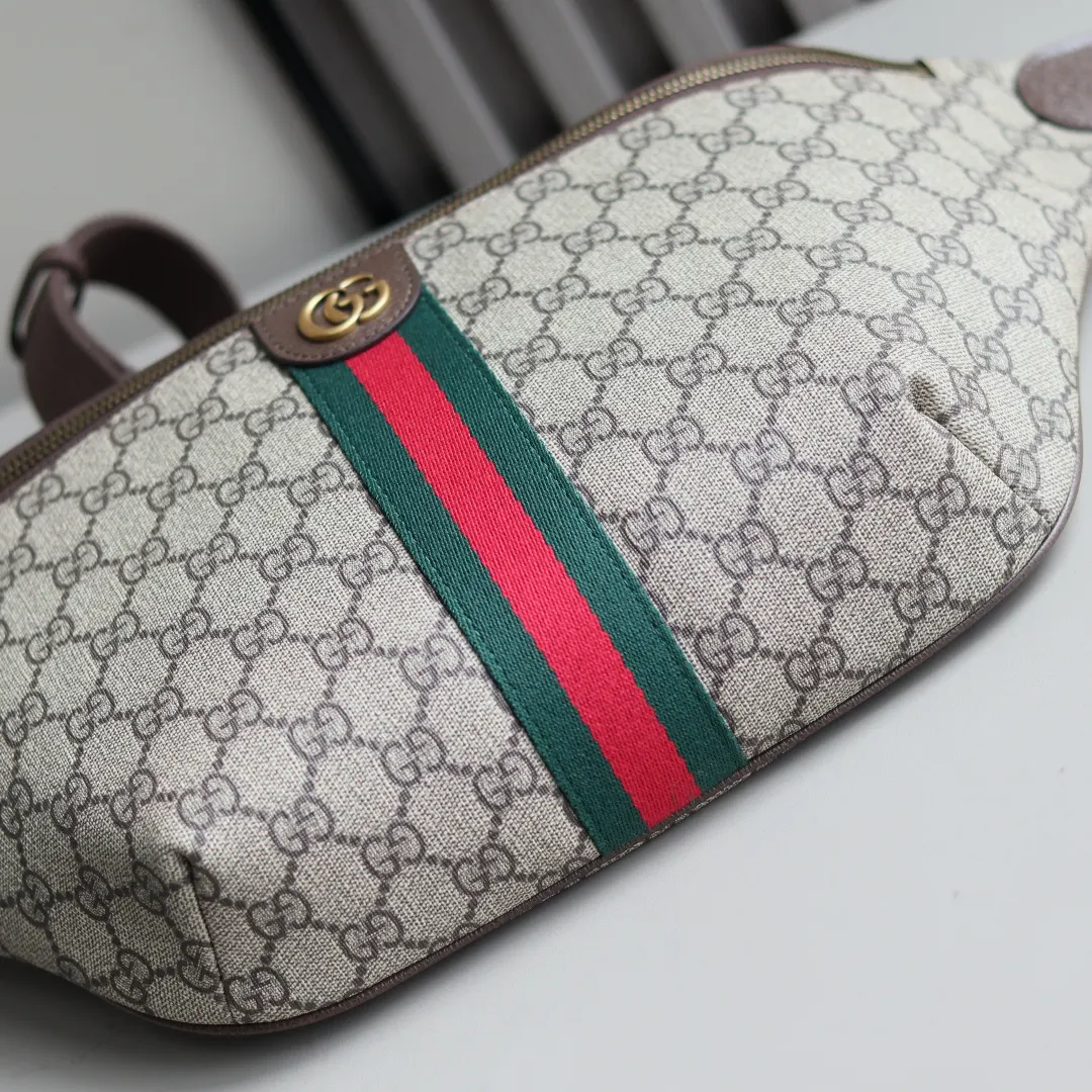 Green Brown Belt Bag Casual Canvas