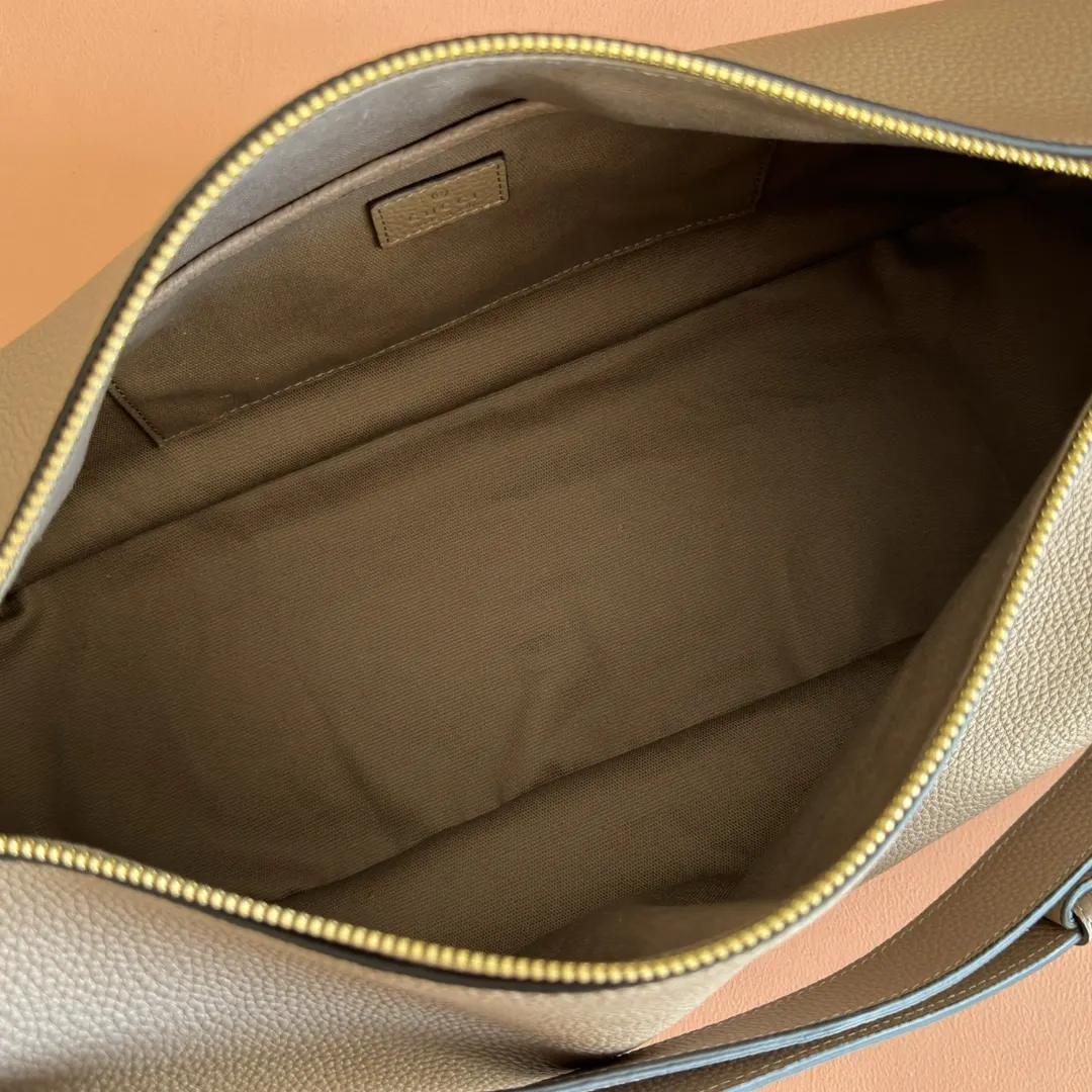 Gucci Brown Gold Hobo Shoulder Bag Vintage Leather