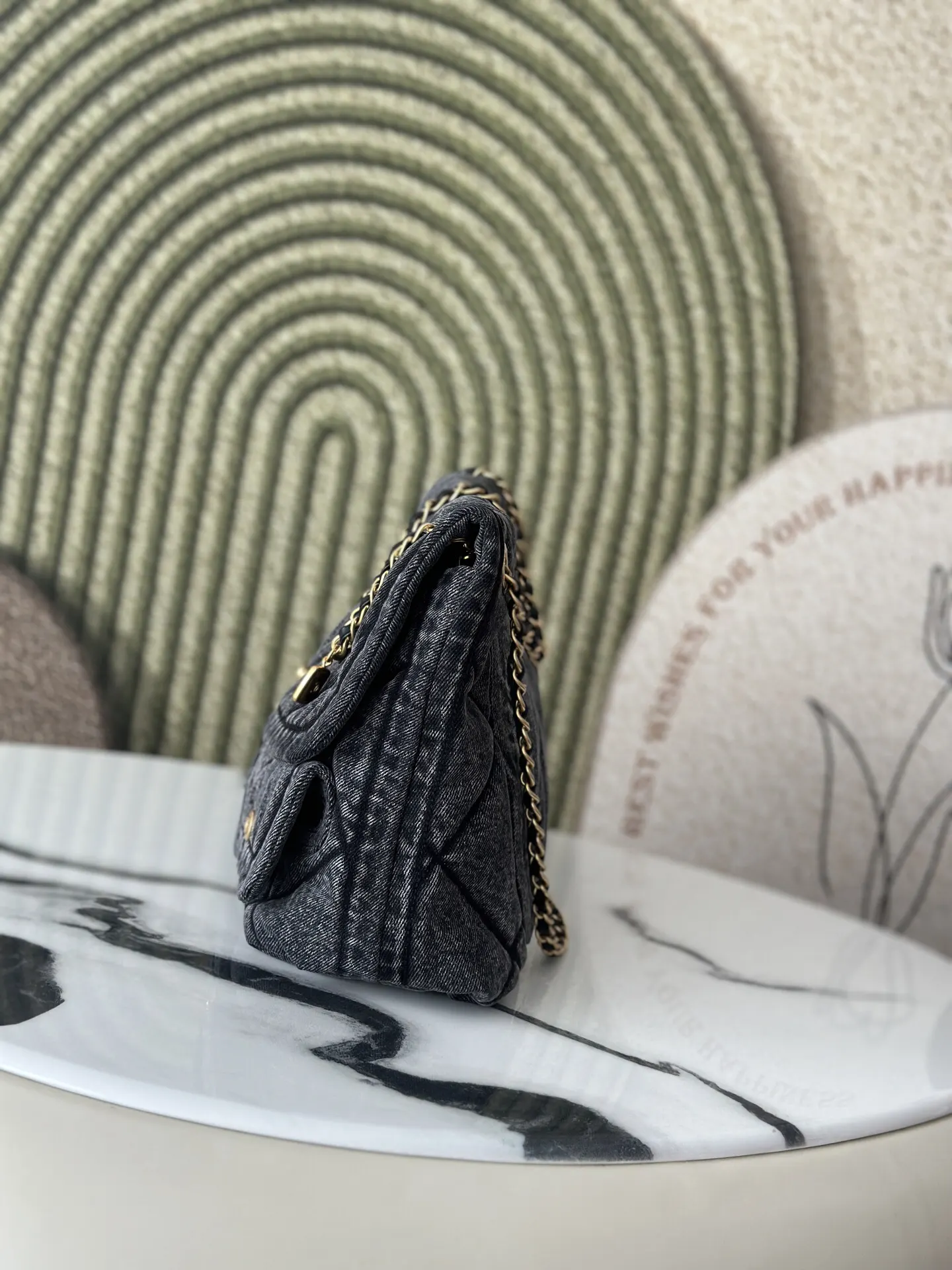 CHANEL 金色 牛仔 鏈條包 精致鏈條款