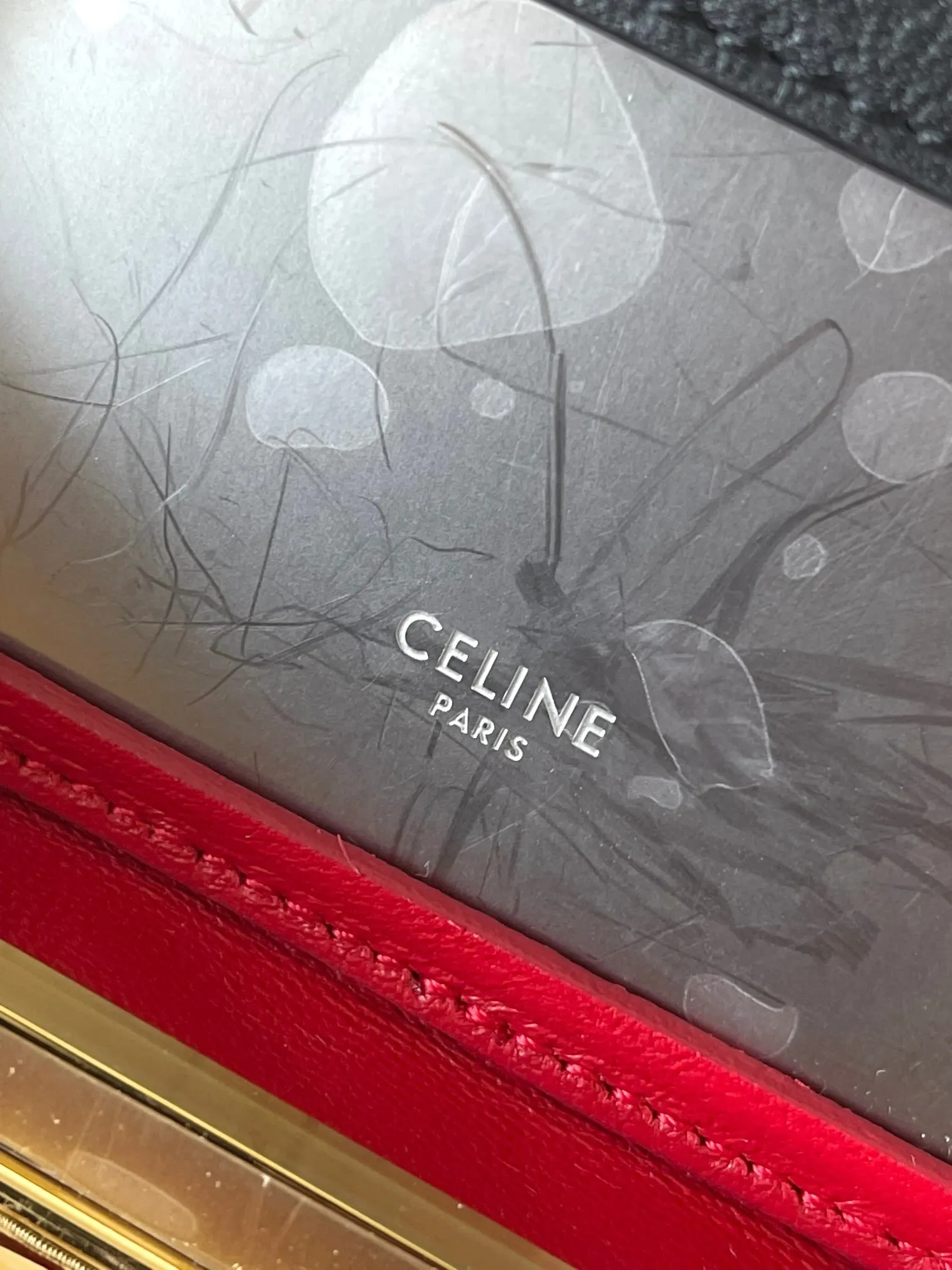 Triomphe 黑色 小牛皮 化妆包 便携收纳款