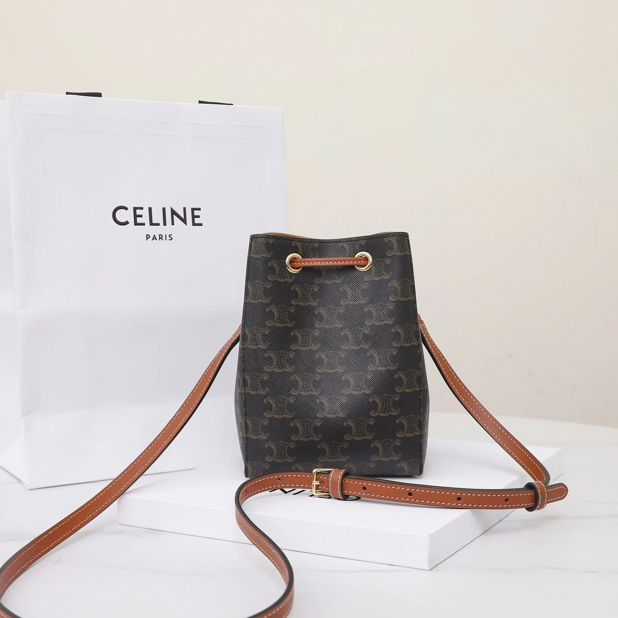 Bucket Bag Casual Leather
