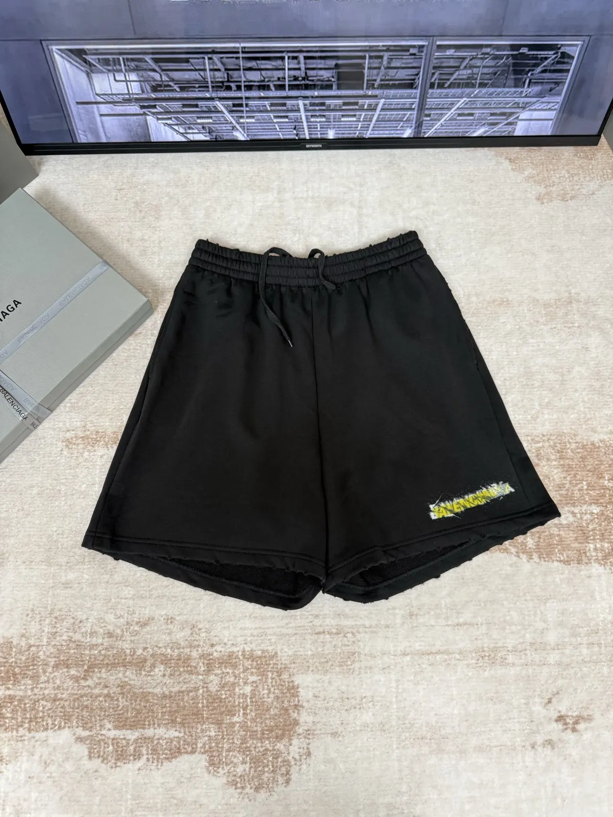 Balenciaga Black Cotton Logo Short Sleeve T-Shirt Loose