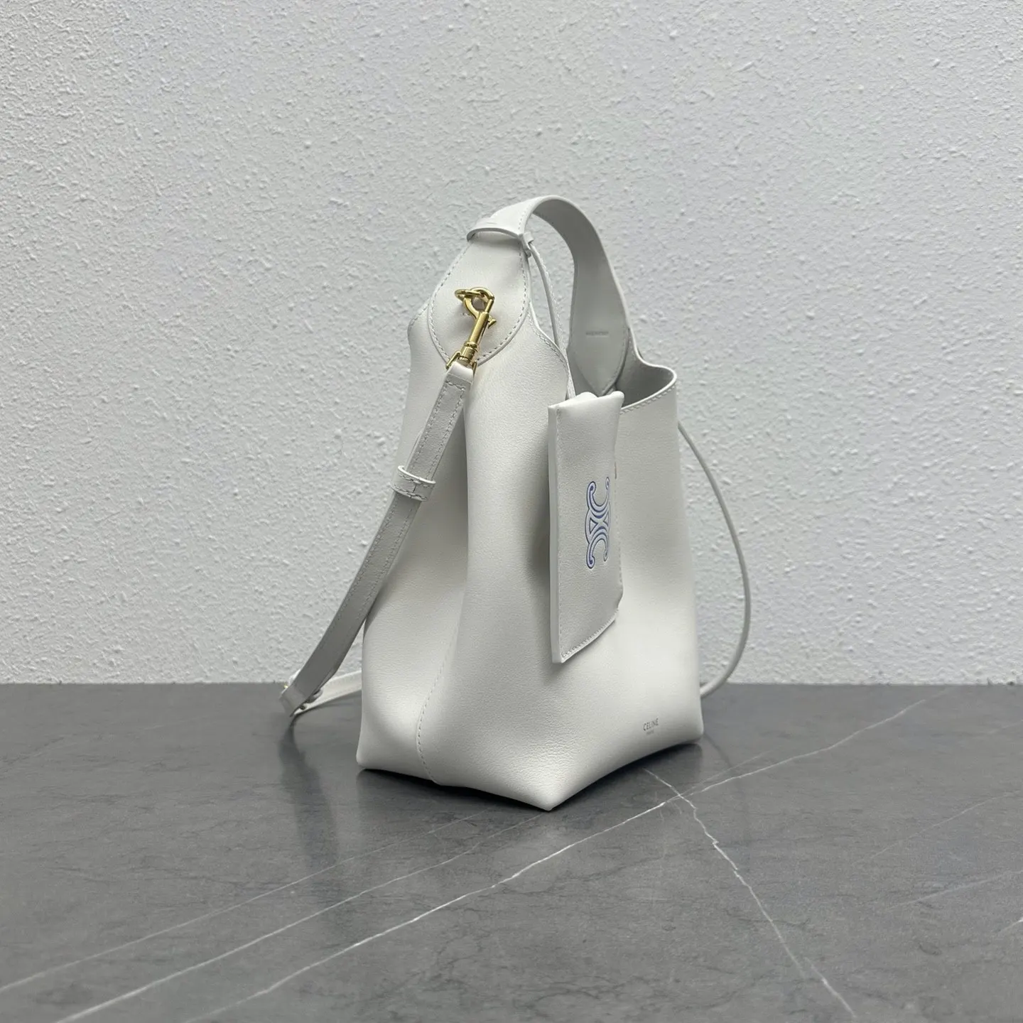 Celine Hobo 白色 小牛皮 腋下包 復古腋下背款