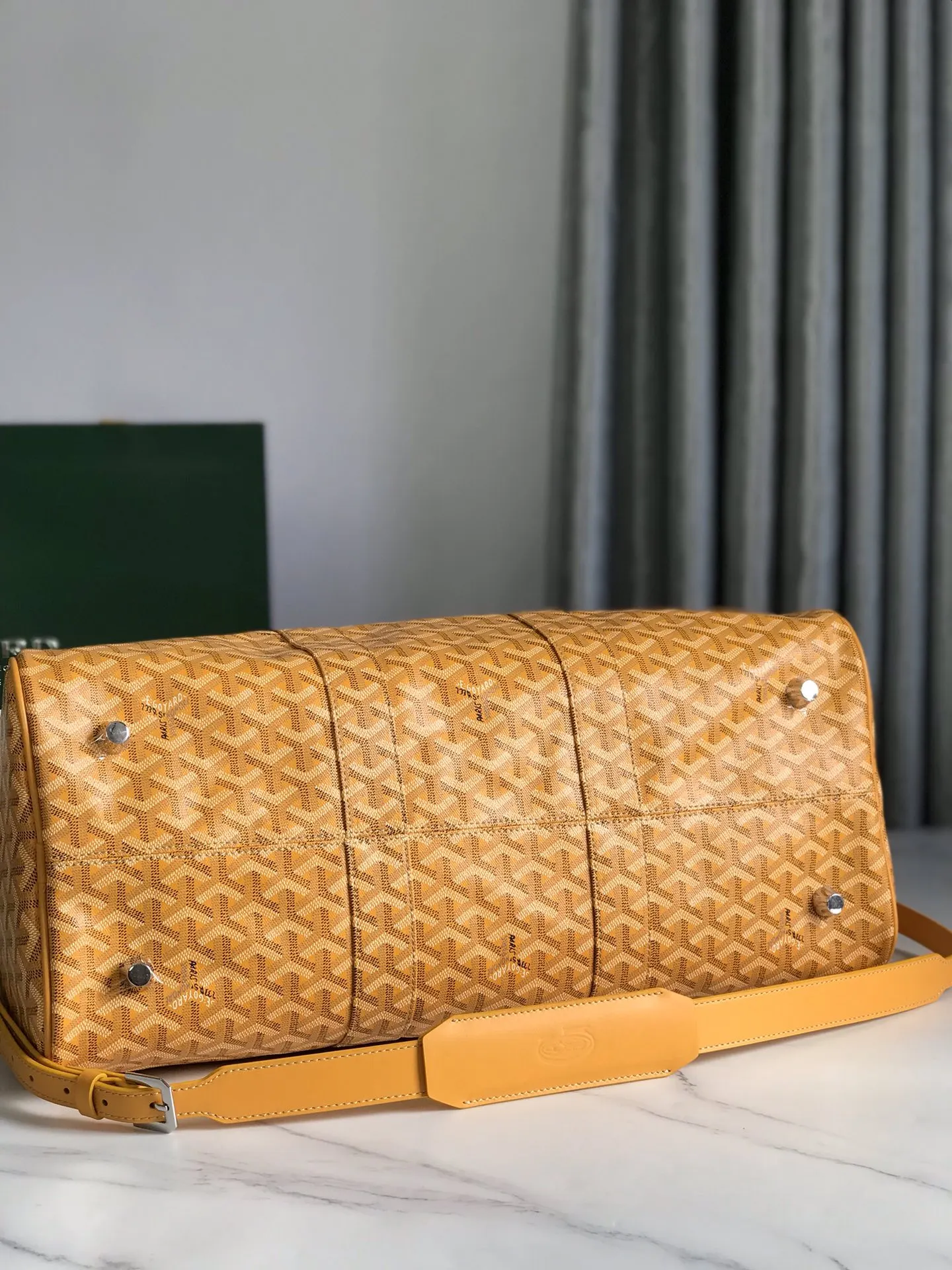 Goyard 深藍 酒紅 小牛皮 旅行袋 大容量旅行款