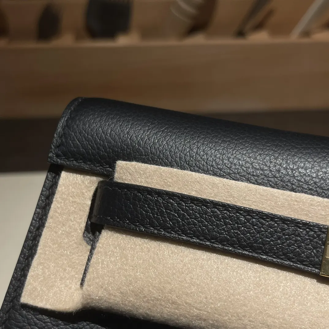 Hermès Kelly Danse 黑色 Evercolor牛皮 斜挎包 22cm