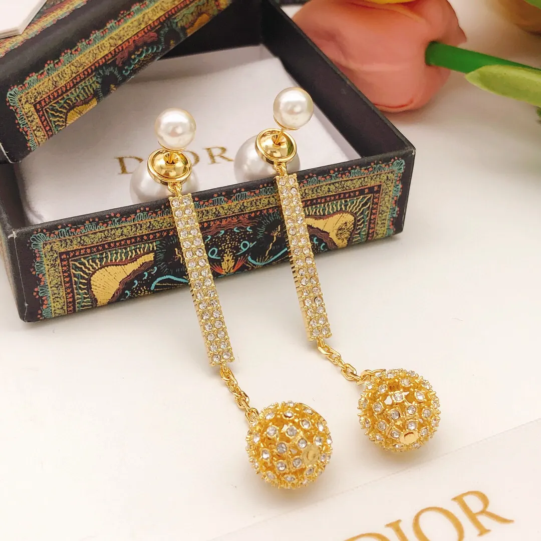 Dior 珍珠 耳饰 金色