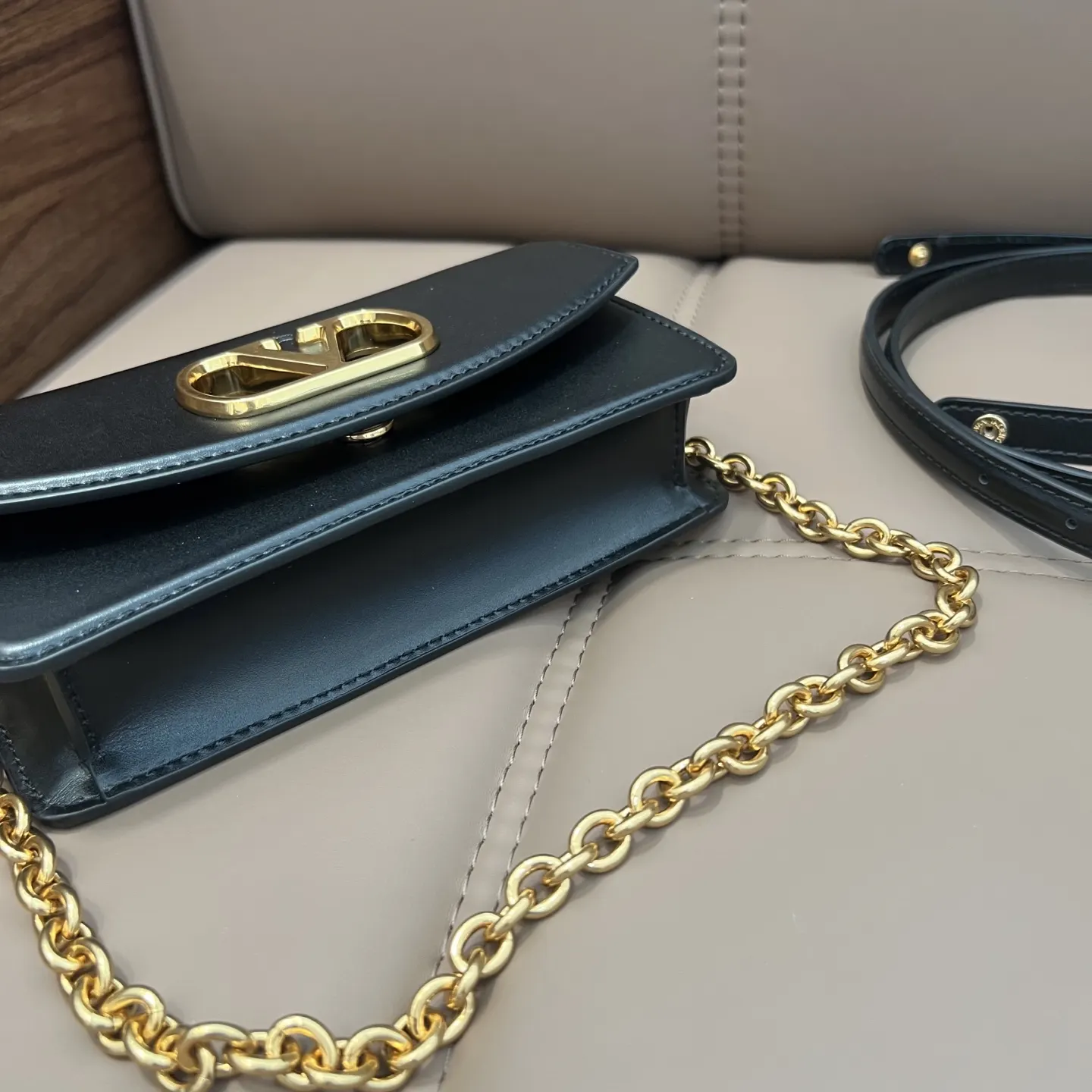 Gold Chain Bag Leather