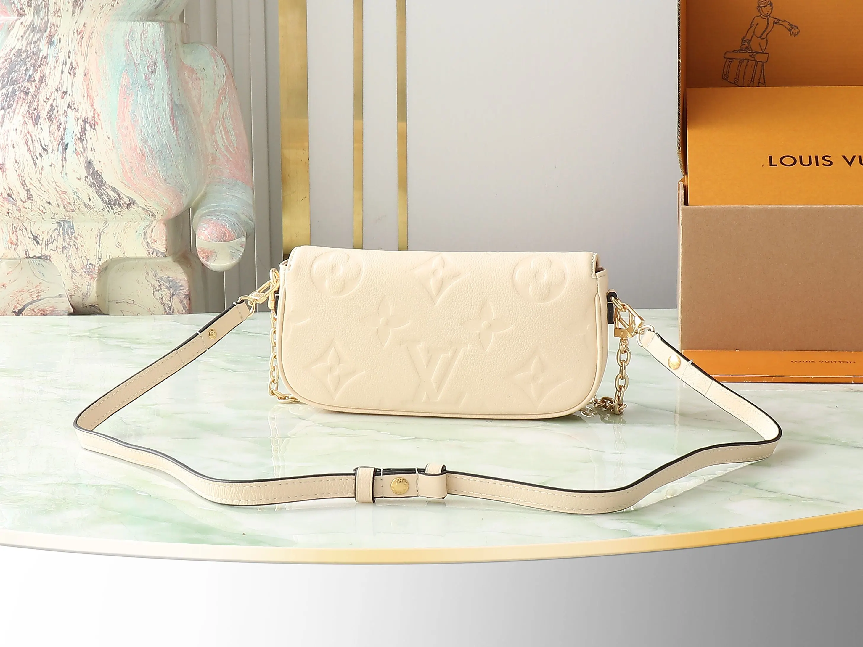 白色 米白 帆布 鏈條包 精致鏈條款