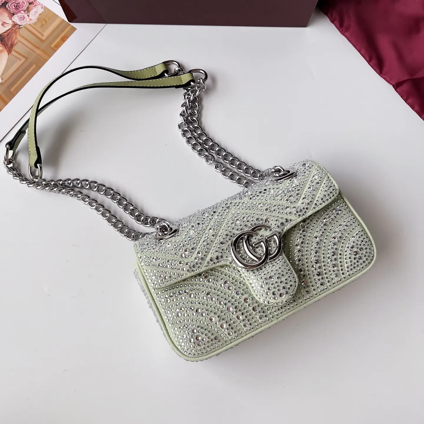 Gucci Marmont 绗缝皮革链条包 单肩斜挎款