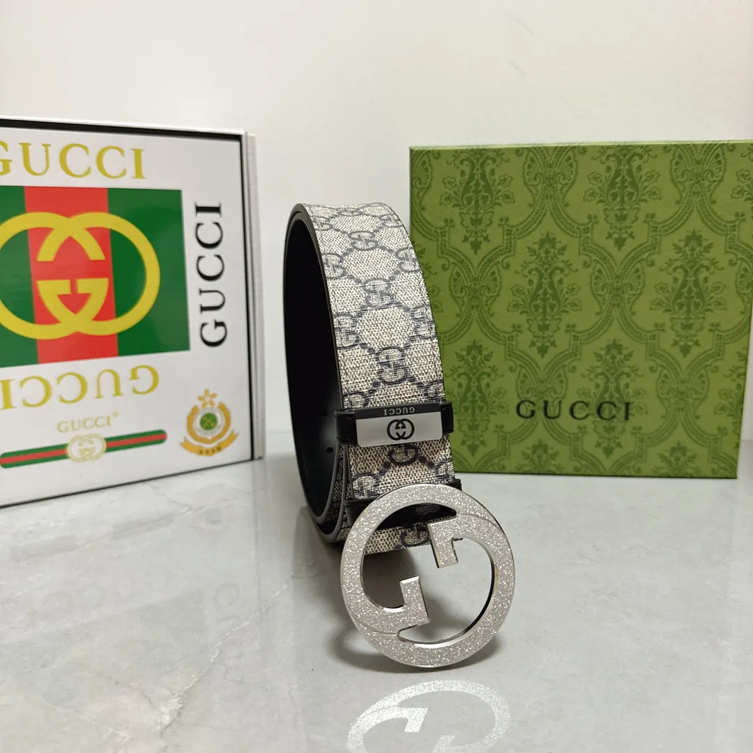 Gucci Double G 双G扣牛皮腰带